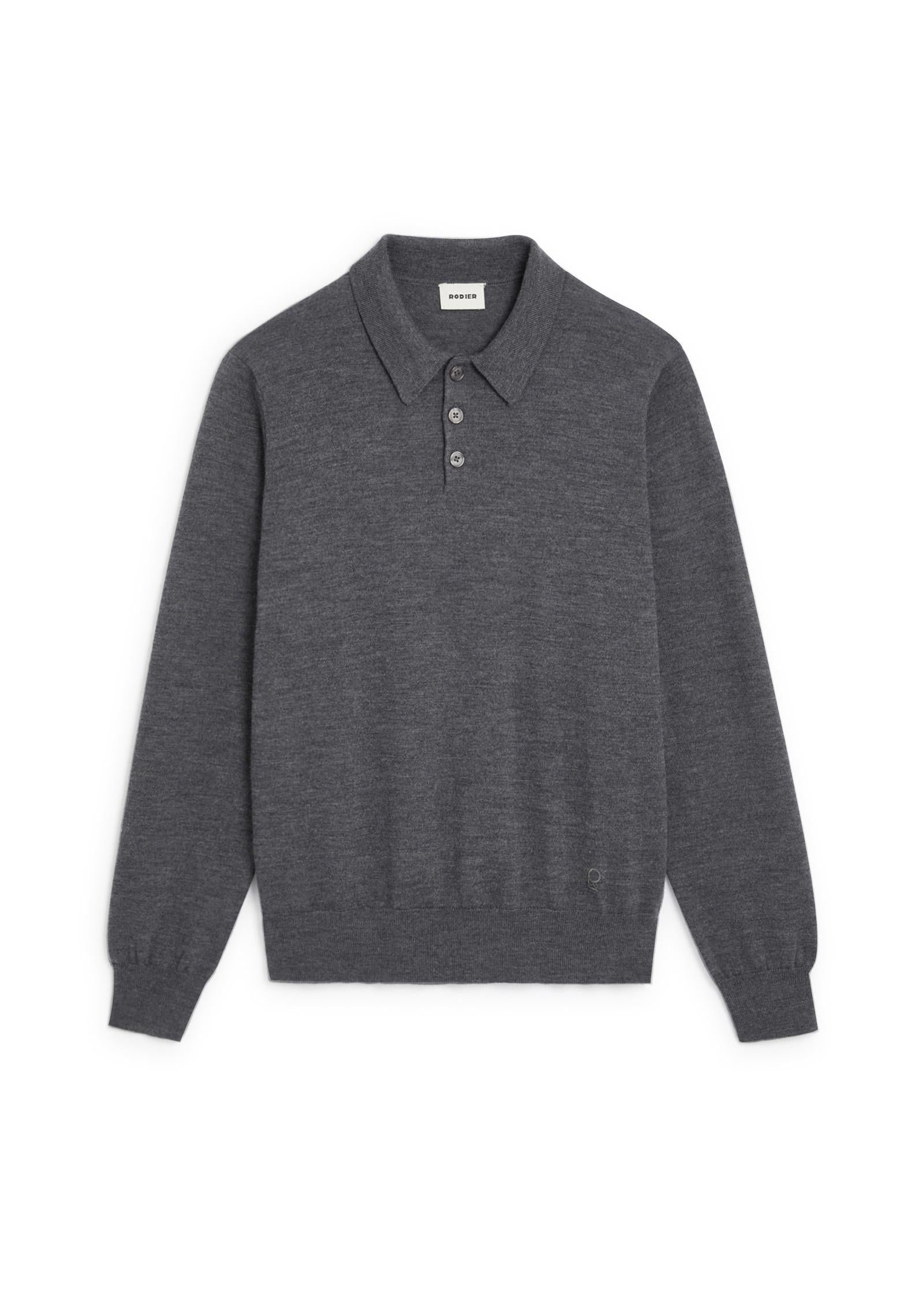 Polo en laine mérinos RODIER Gris