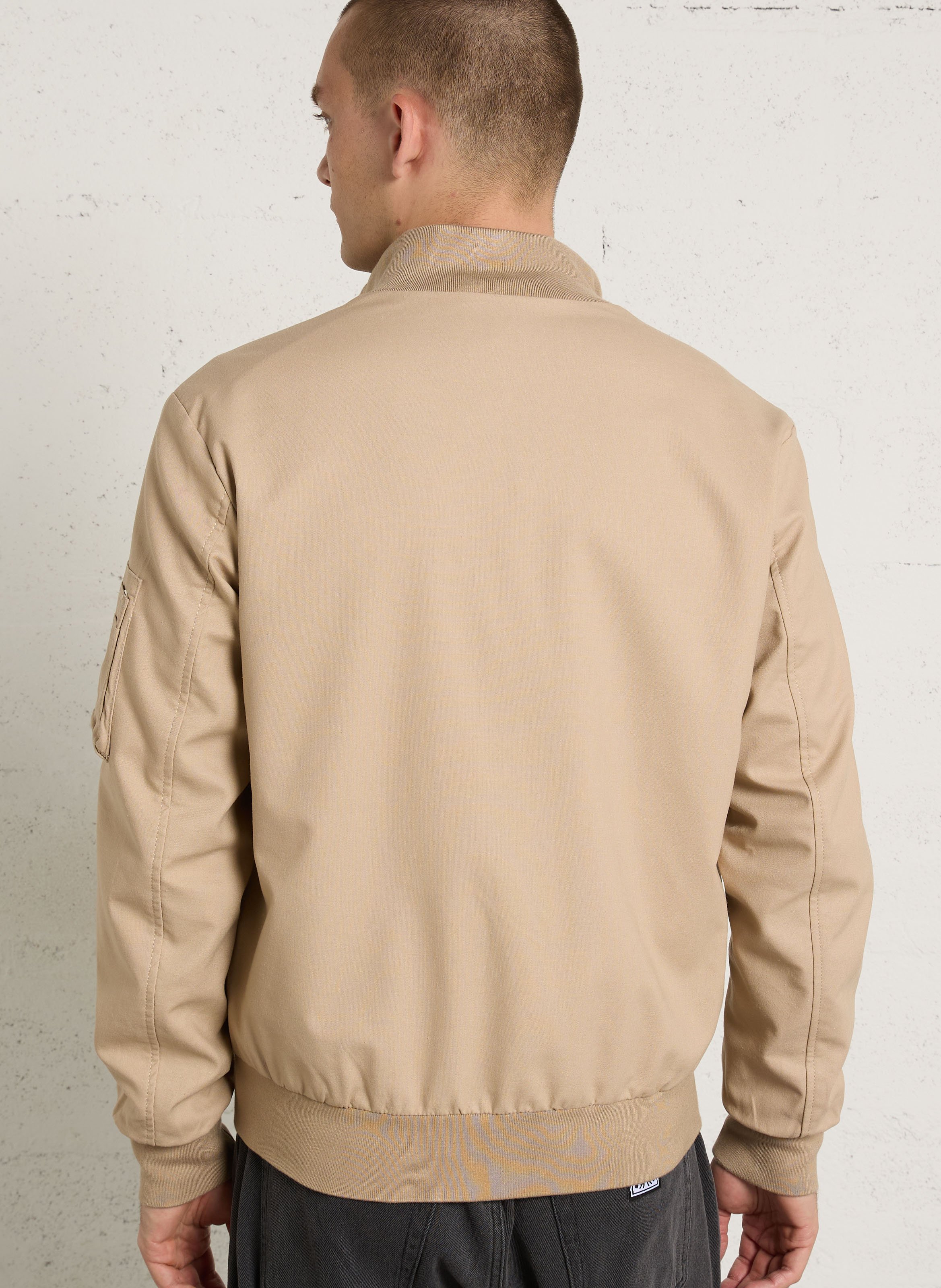 Veste droite col montant BOMBERS ORIGINAL Beige