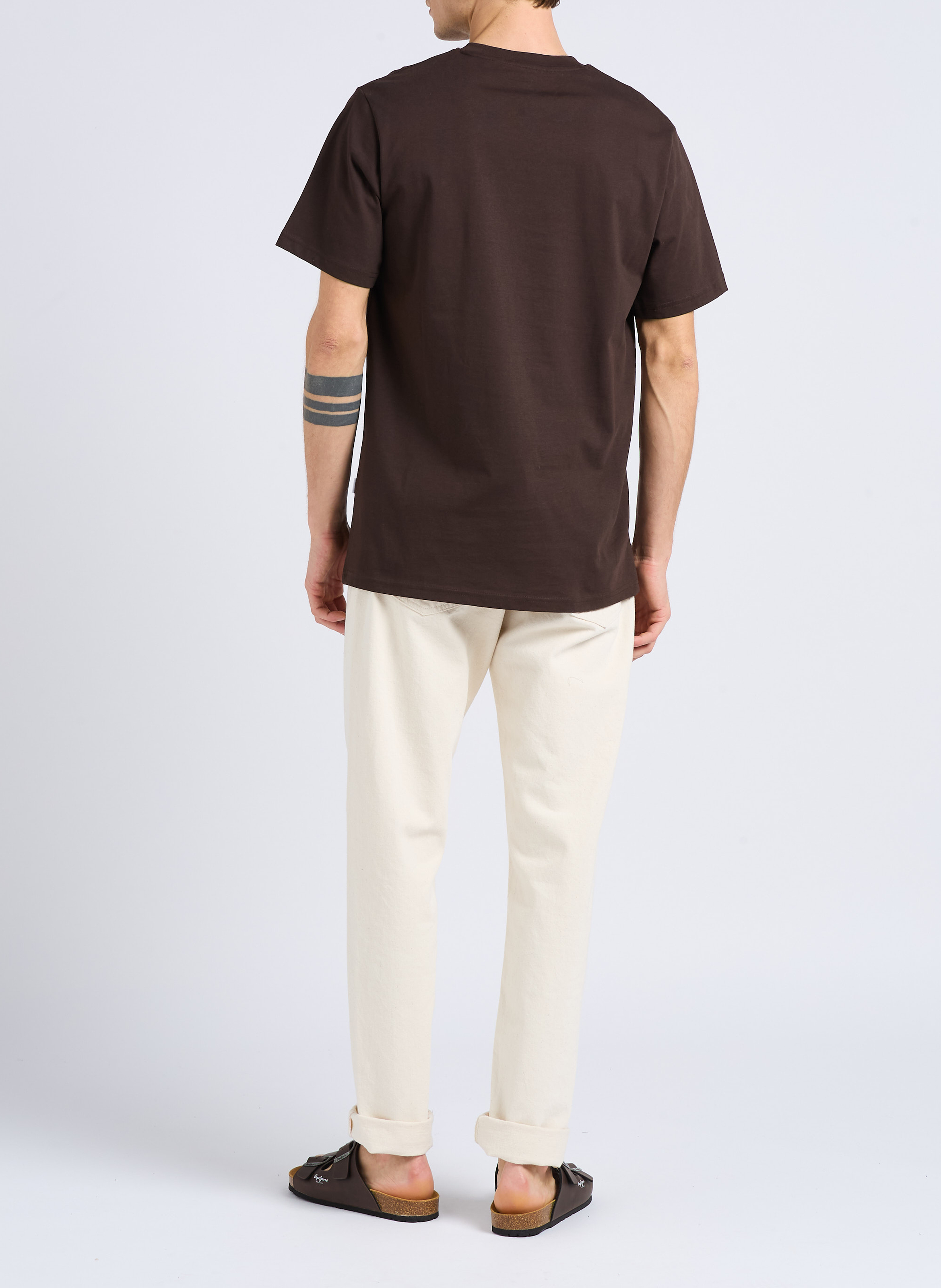 Tapered cotton dot effect regular-fit jeans EDWIN Beige