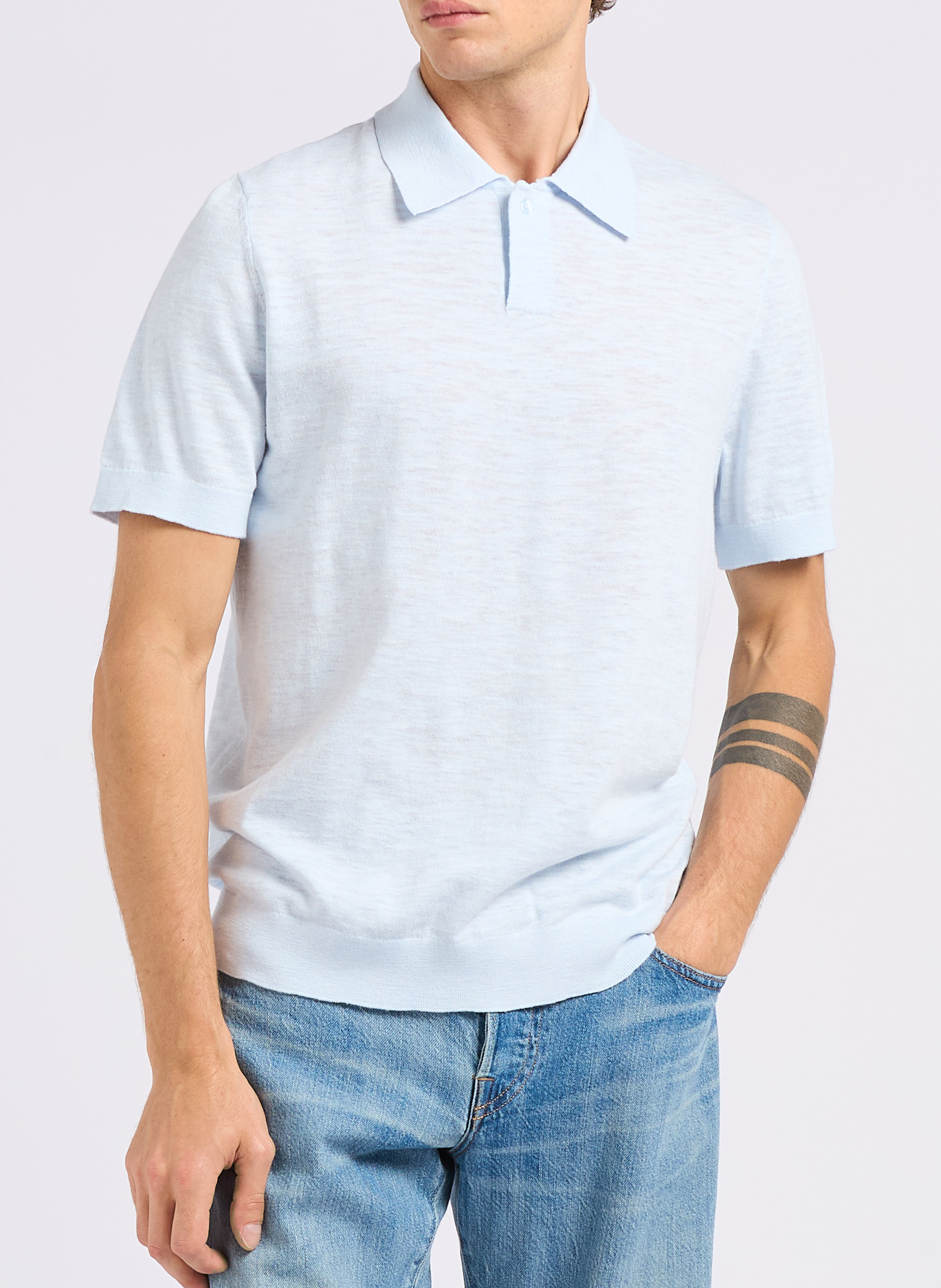 Kurzarm-Poloshirt aus Baumwollmischung IKKS Blau