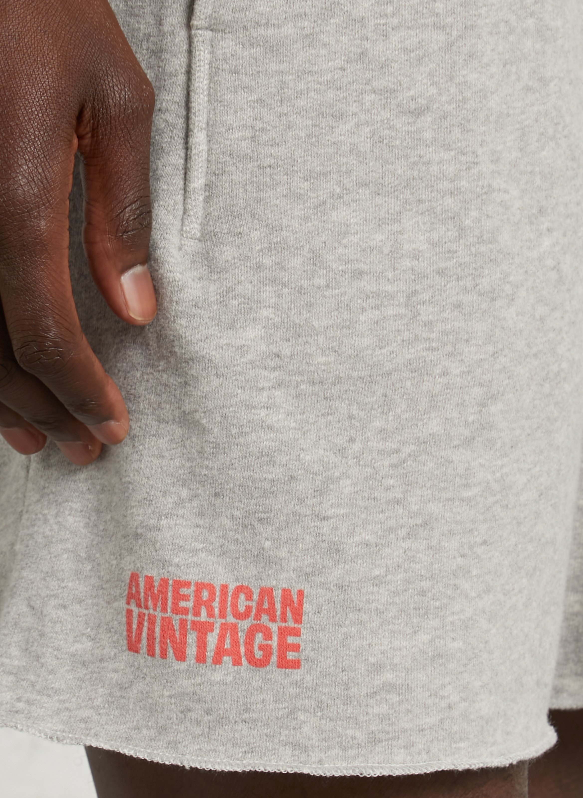 Gerade geschnittene Shorts aus Bio-Baumwoll-Mix AMERICAN VINTAGE Grau