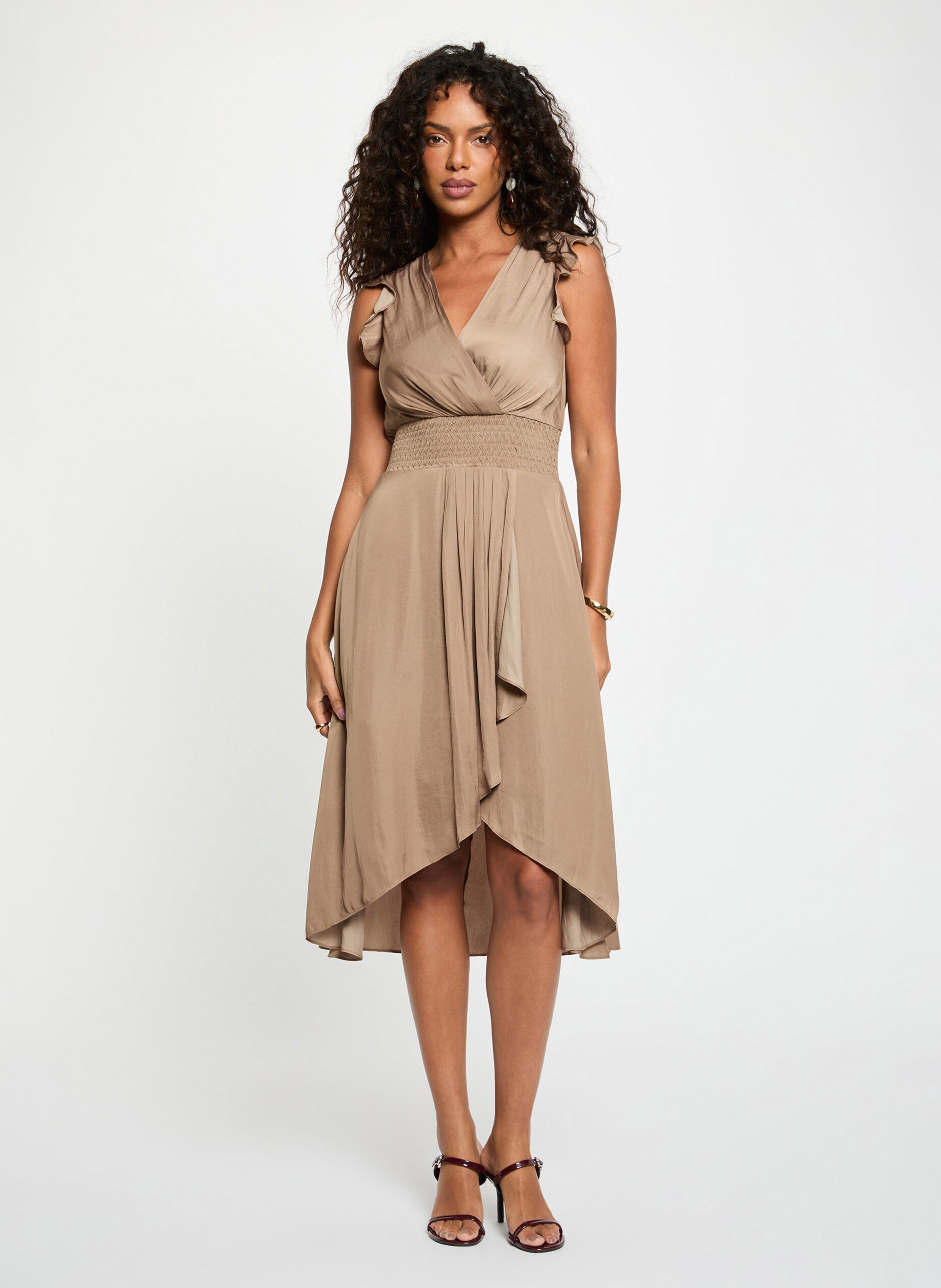 Robe midi fluide cache-coeur MORGAN