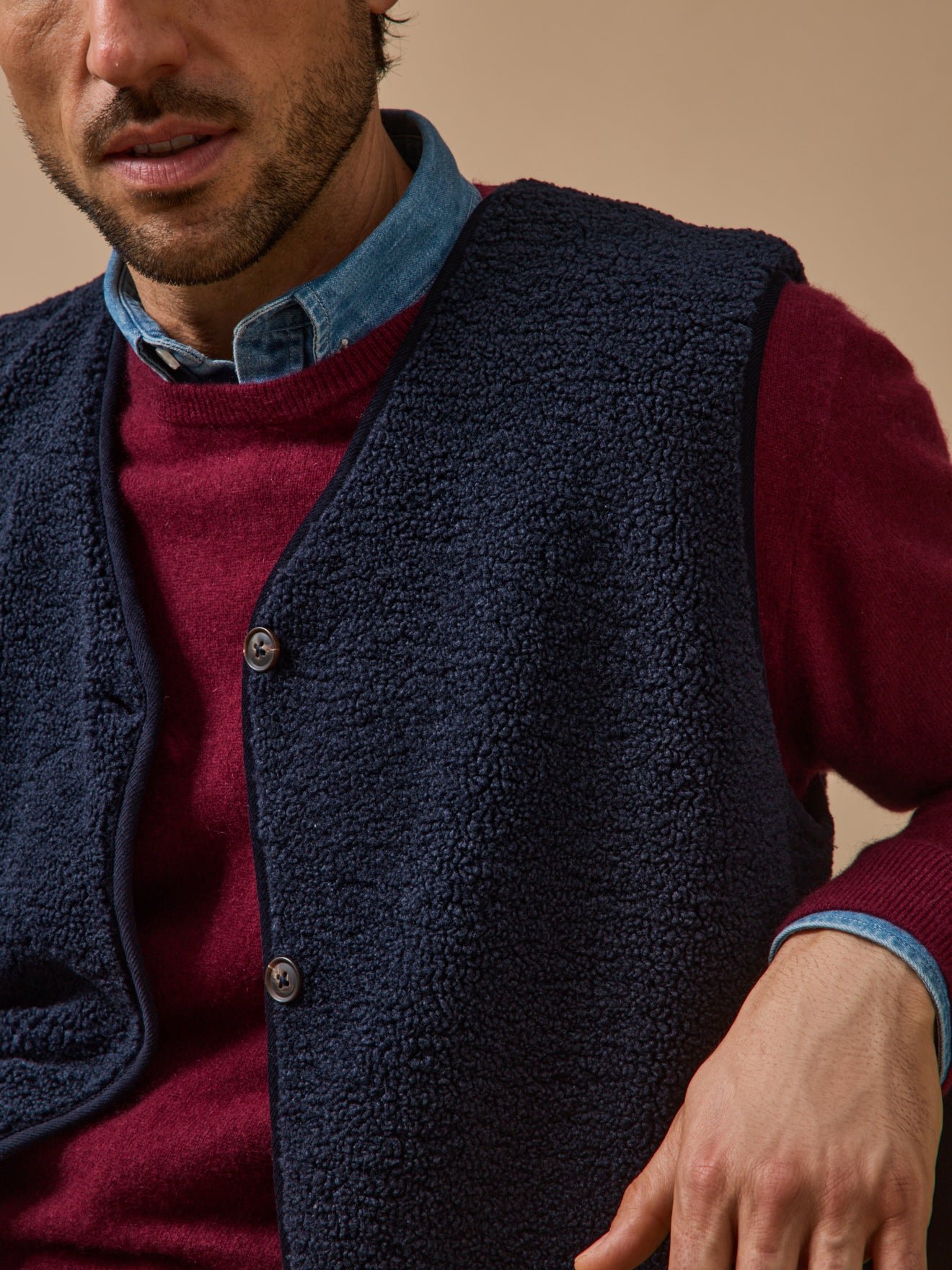 Sleeveless sherpa jacket CYRILLUS Blue