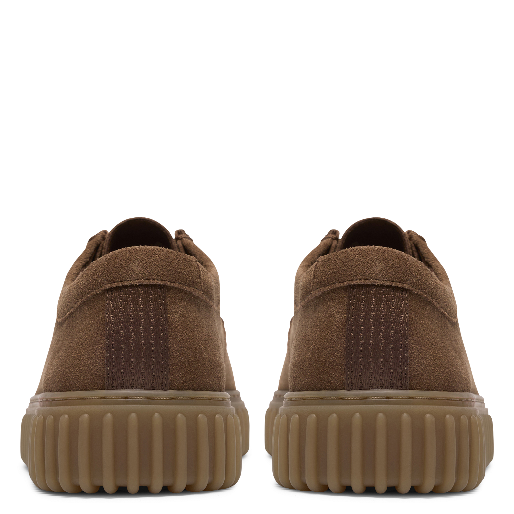 Bottines à lacets en cuir velours CLARKS Marron