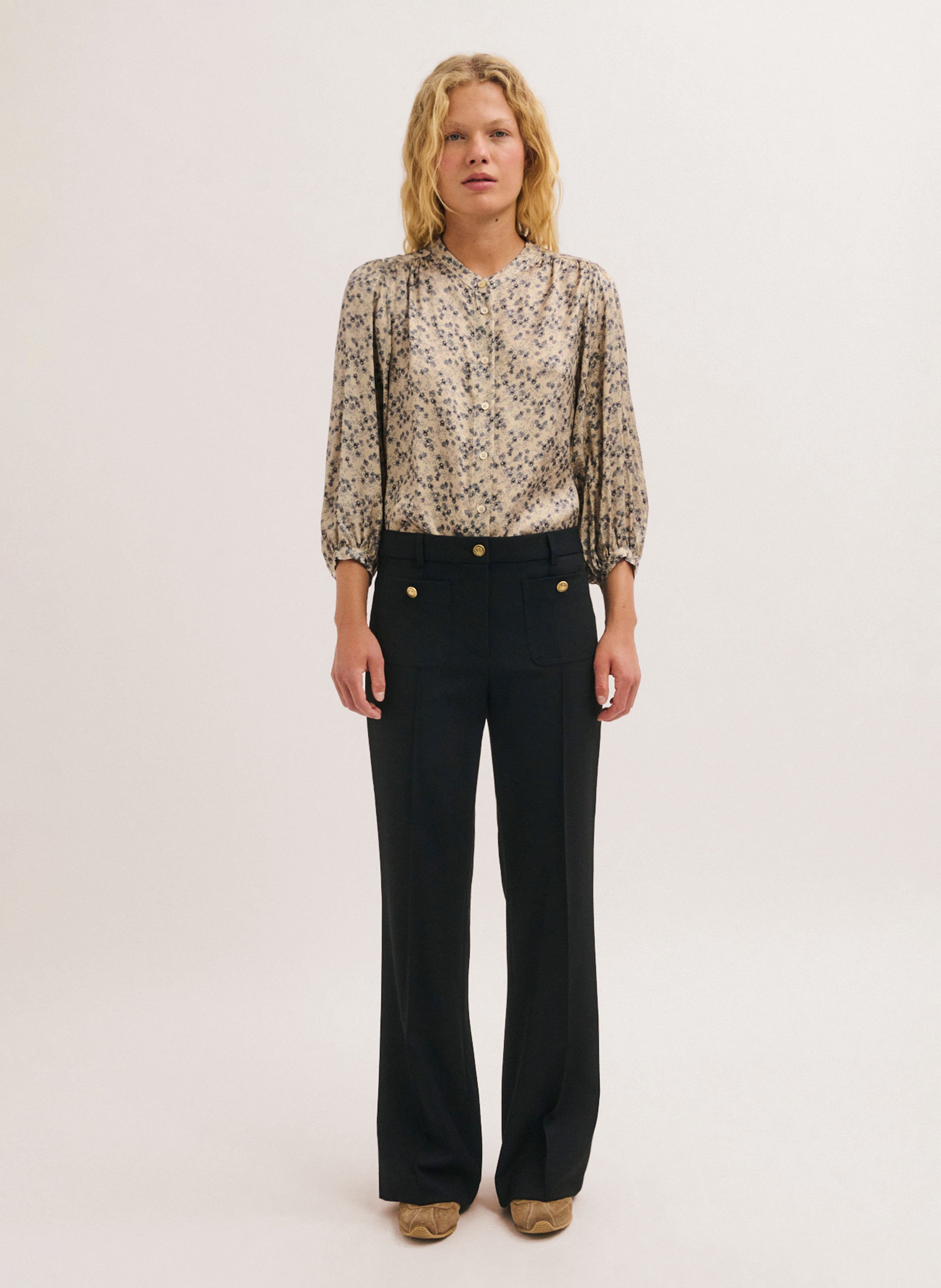 Flared broek PABLO Zwart