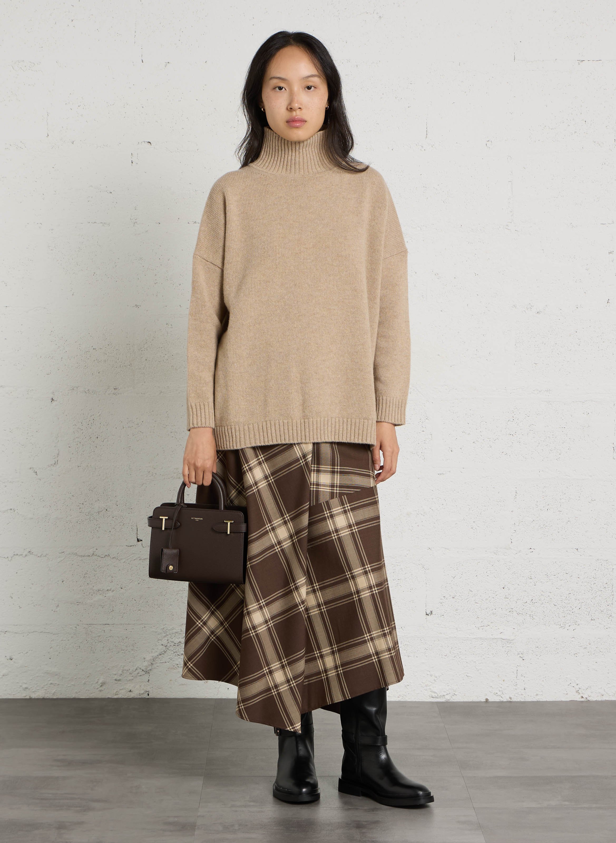 Weiter Wollpullover mit Stehkragen MAX MARA WEEK END Beige