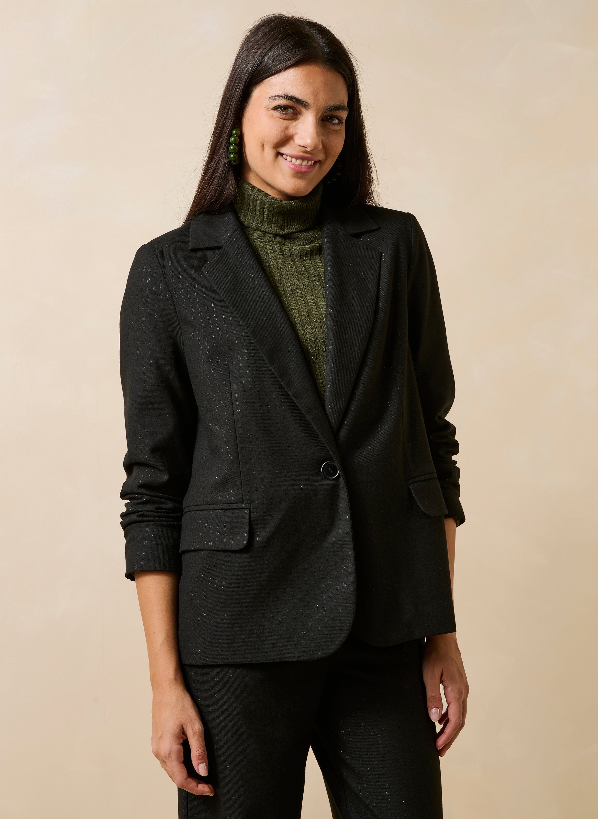 Blazer mit schillernden Streifen LA FEE MARABOUTEE Schwarz