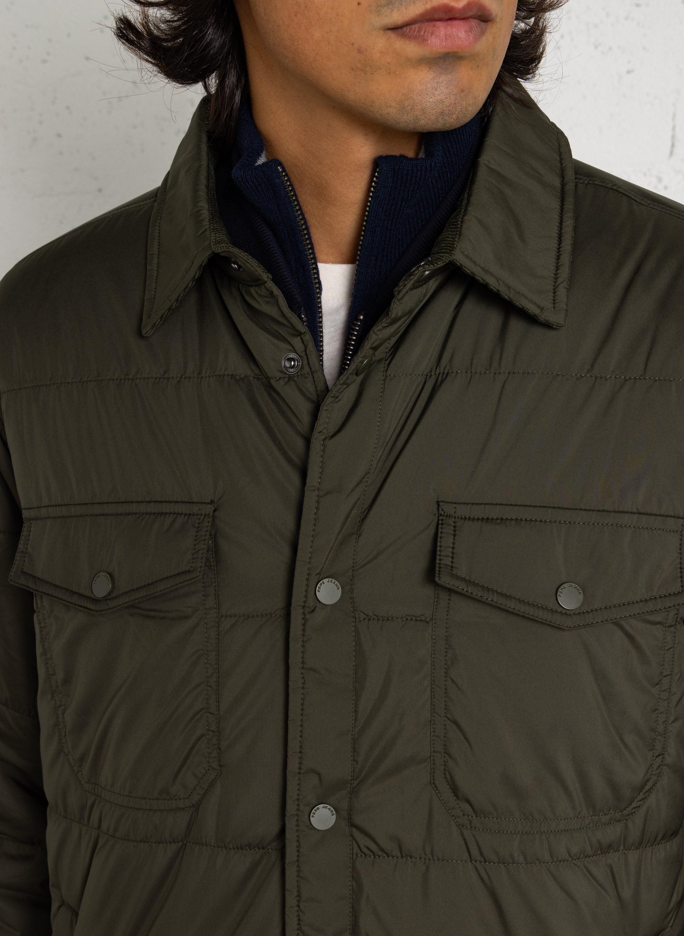 Gerader Steppblouson mit klassischem Kragen PEPE JEANS Grun