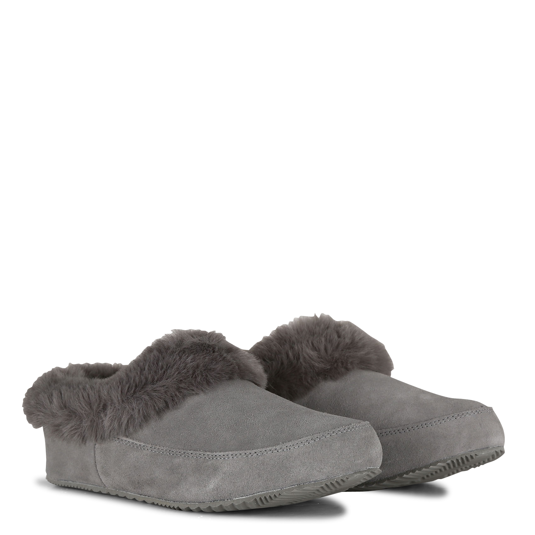 Leather and faux fur slippers SOREL Grey