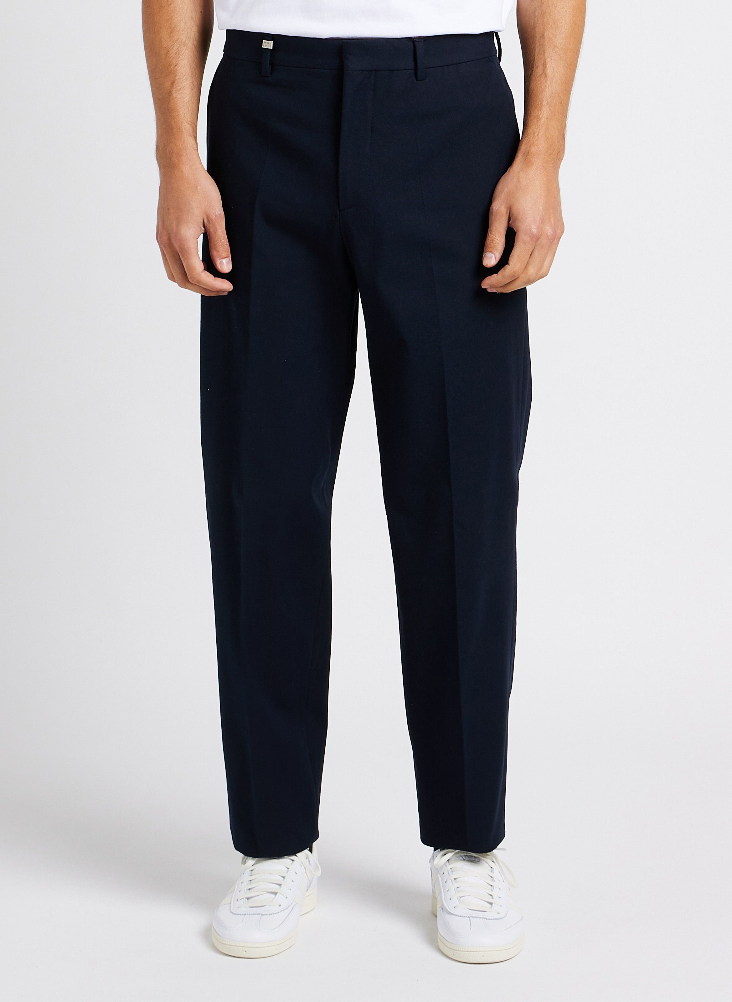 Pantalon de costume en coton m lang Bleu