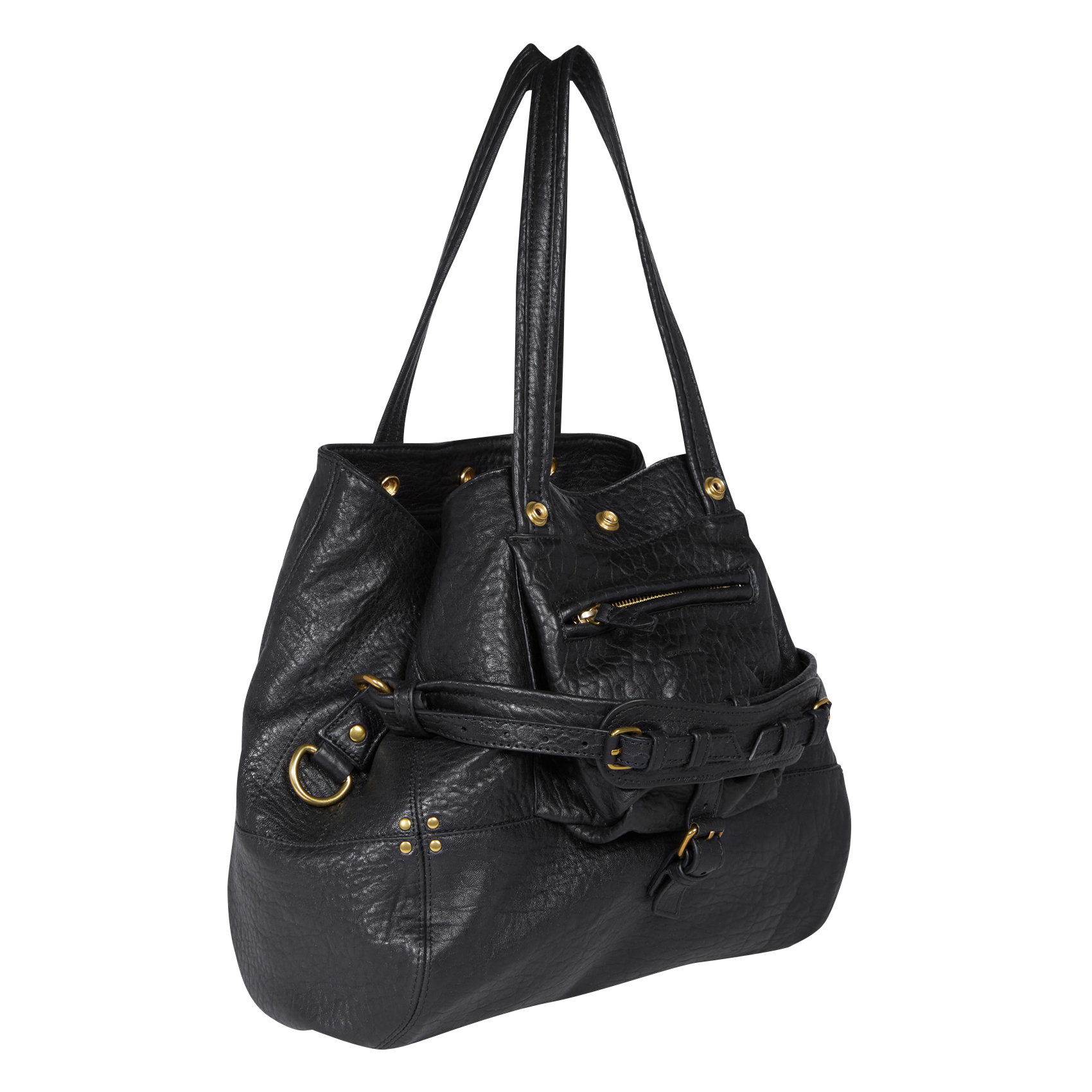 Leather shoulder tote bag JEROME DREYFUSS Black