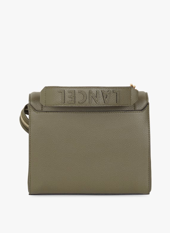 Grained leather flap bag Khaki Lancel Women Place des Tendances