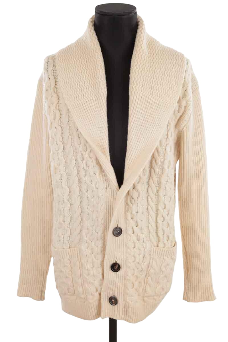 Chip wool cardigan AMI PARIS - Seconde Main Beige