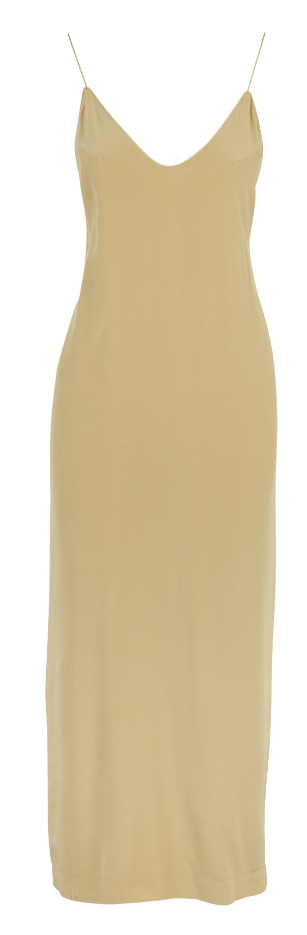 Lange, rechte jurk met V-hals KARMA KOMA Beige
