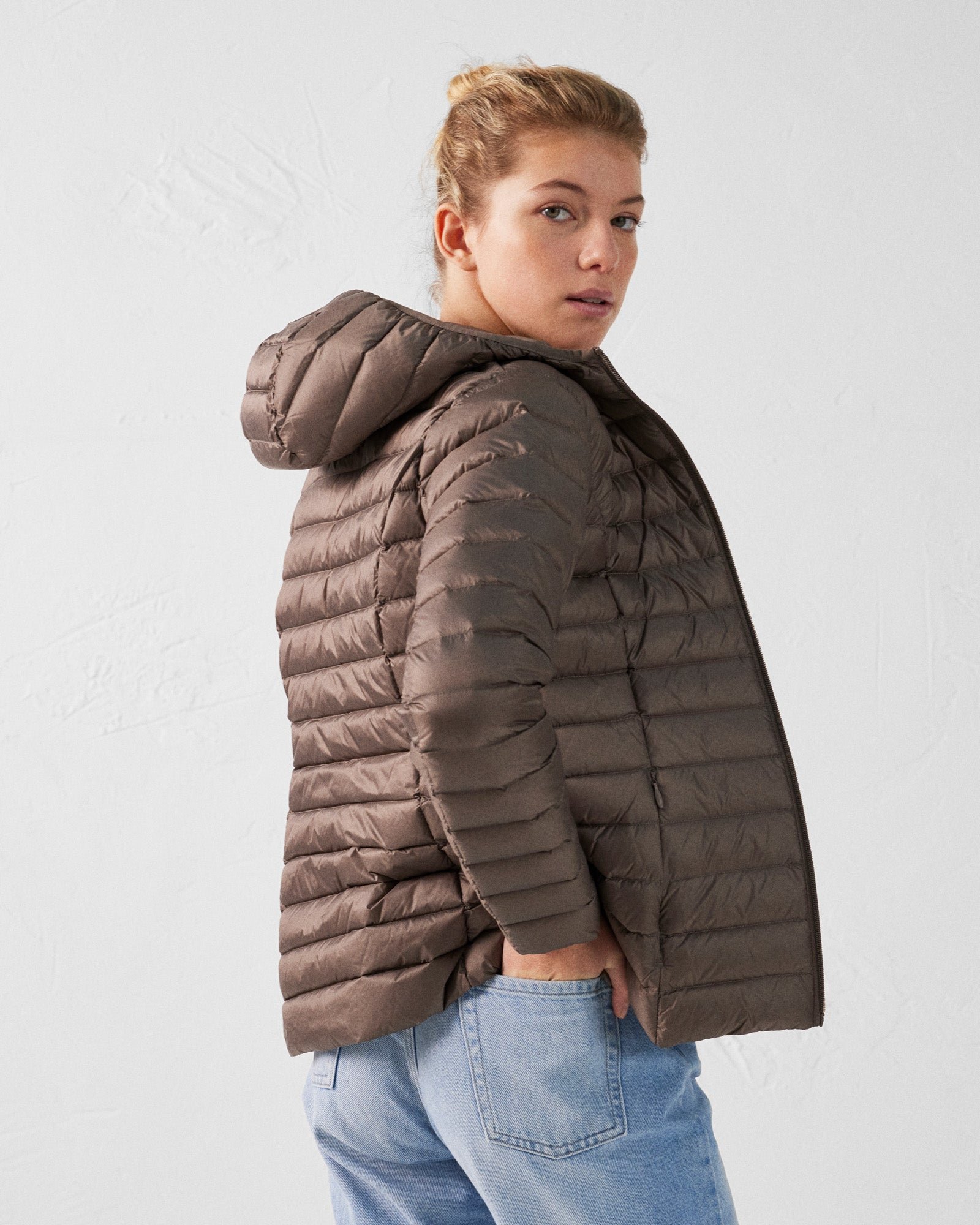 Lightweight hooded puffer jacket Cloe JOTT Beige