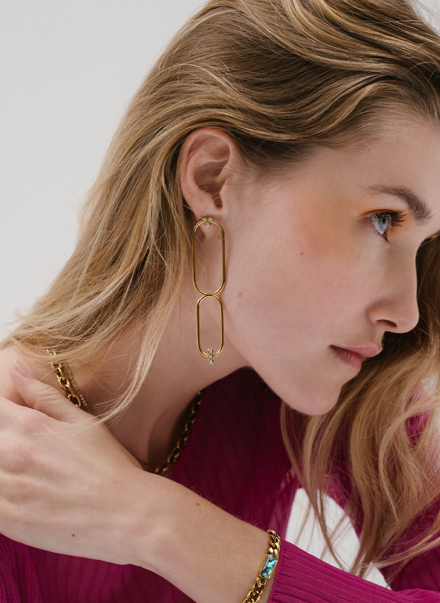 Hercules dangling earrings AEC Paris White