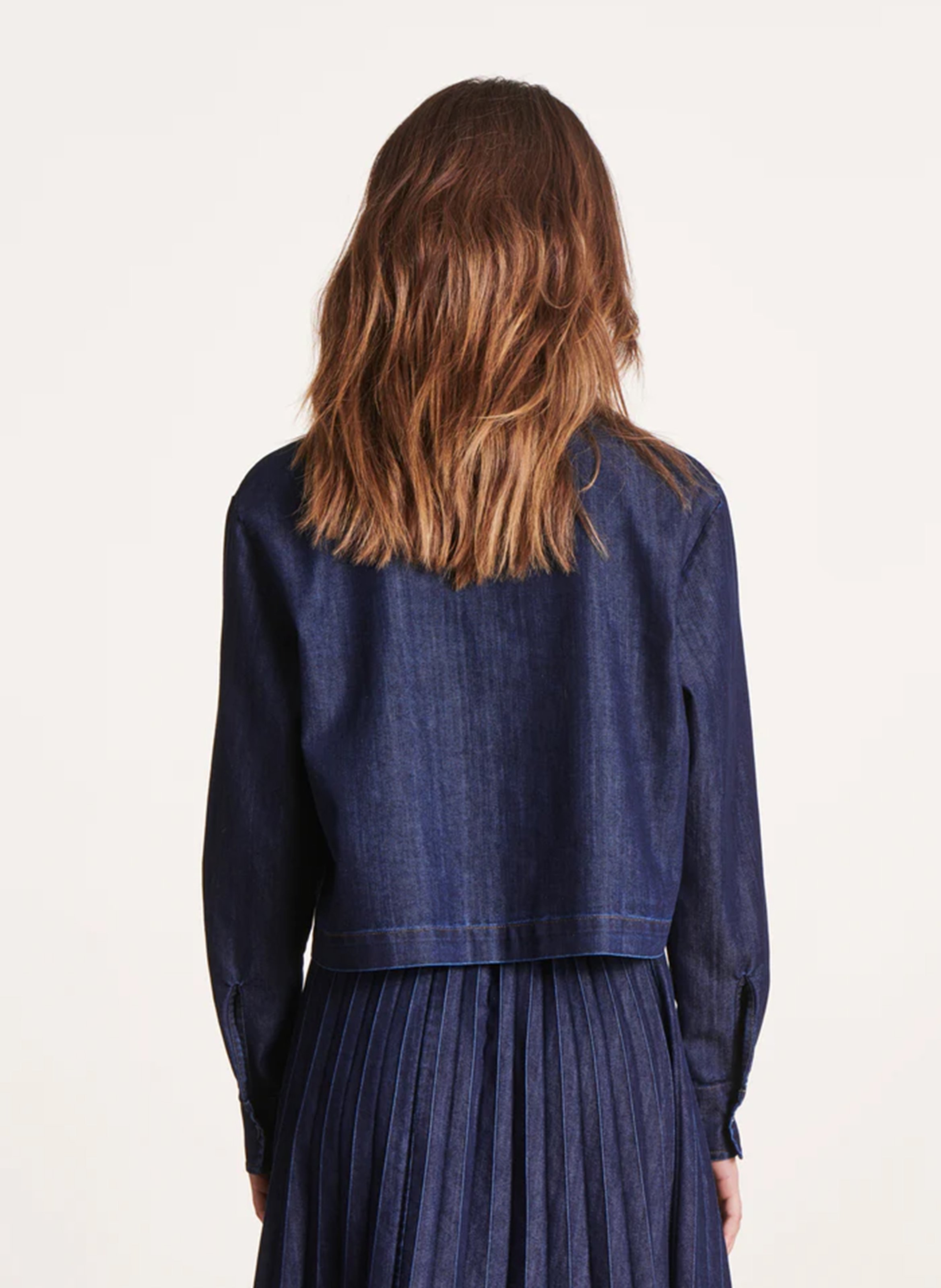 Chemise courte en jean  LA FEE MARABOUTEE Bleu