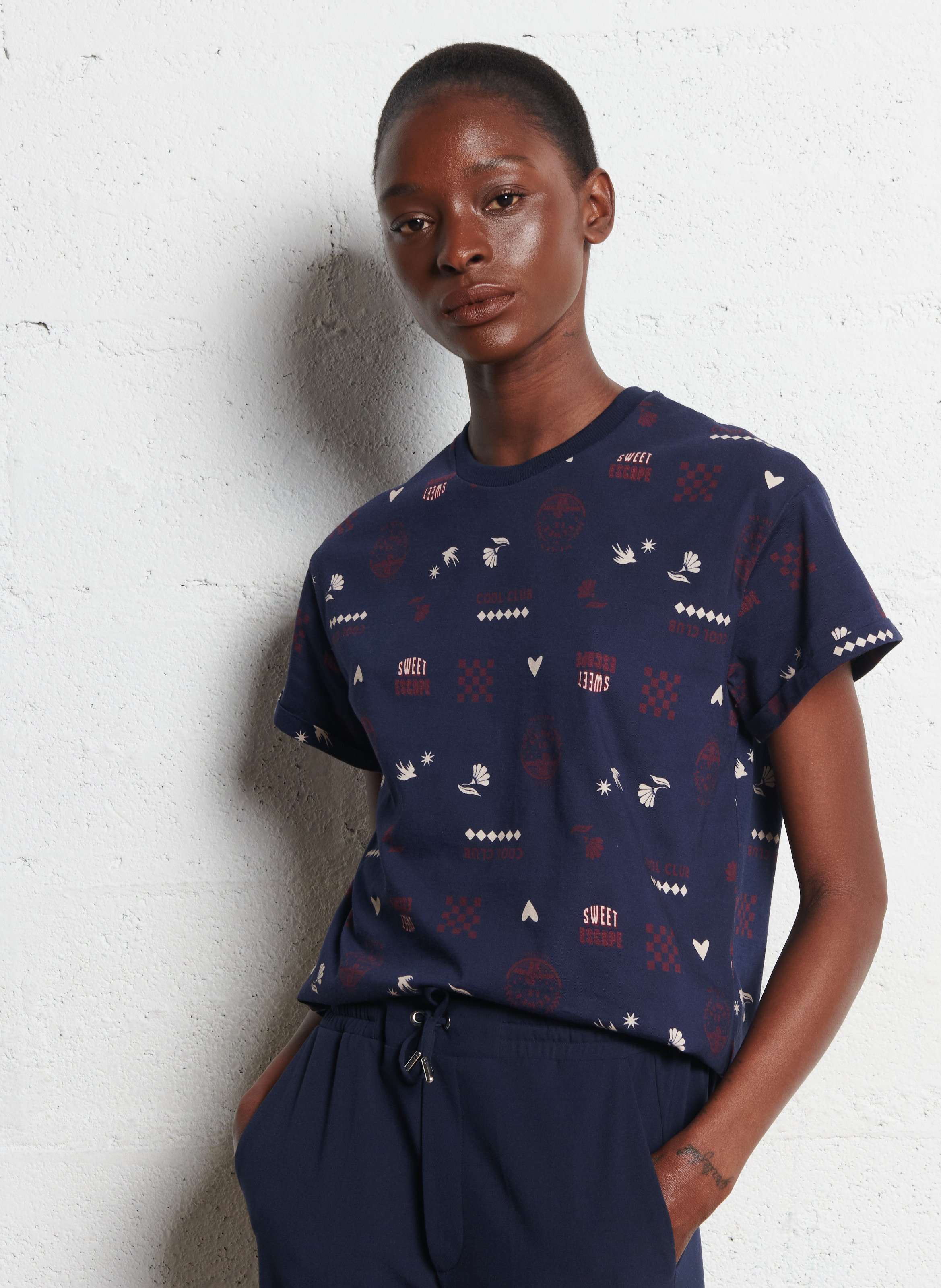 Camiliday round-neck sleeveless cotton top I CODE Blue