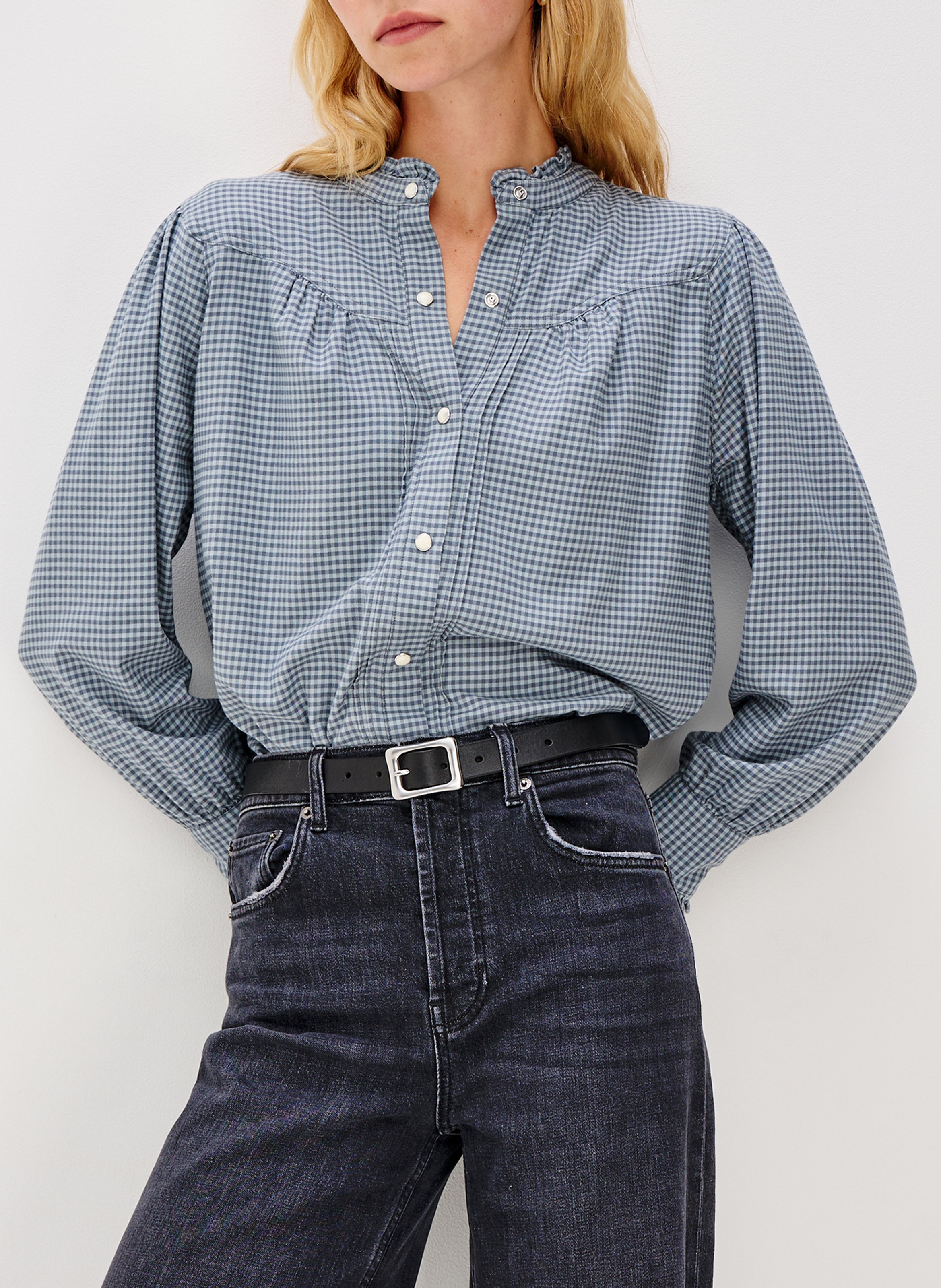 Bluse aus Baumwoll-Mix mit Rundhalsausschnitt RAILS