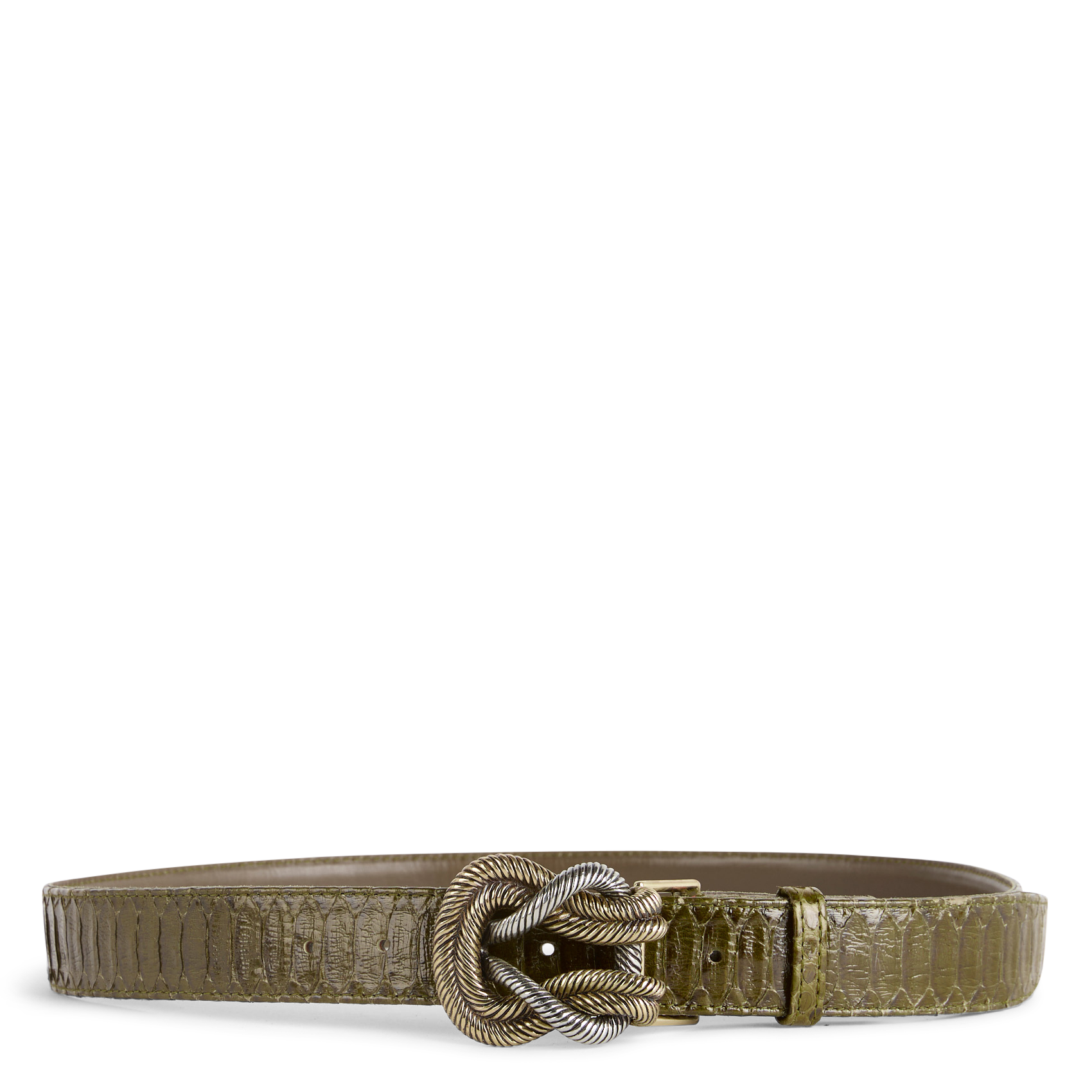Ceinture en cuir mélangé CLARIS VIROT Kaki
