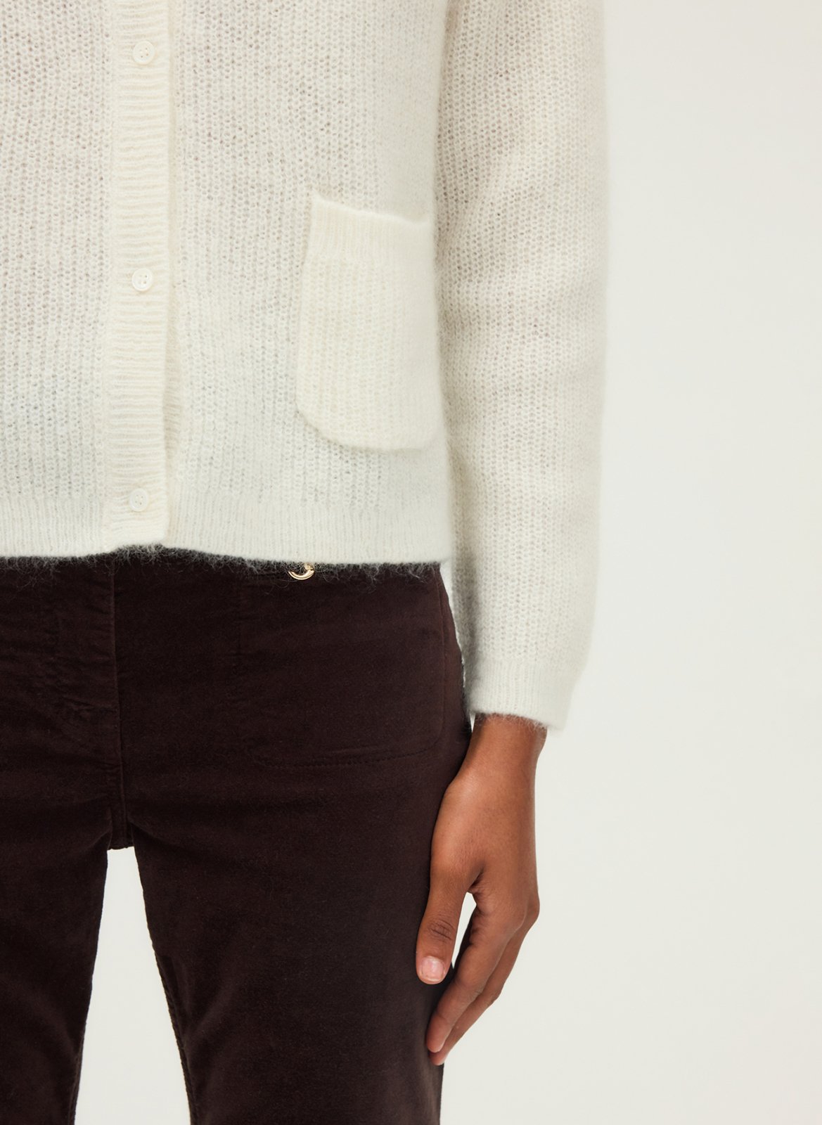 Straight knitted cardigan PABLO Beige