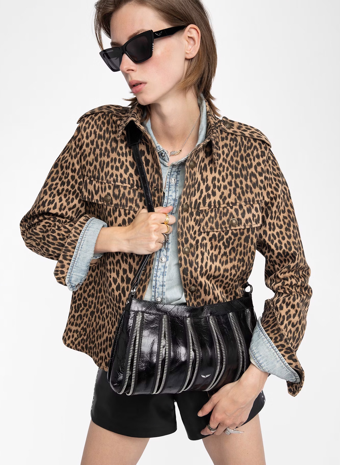 Leren clutch ZADIG&VOLTAIRE Zwart