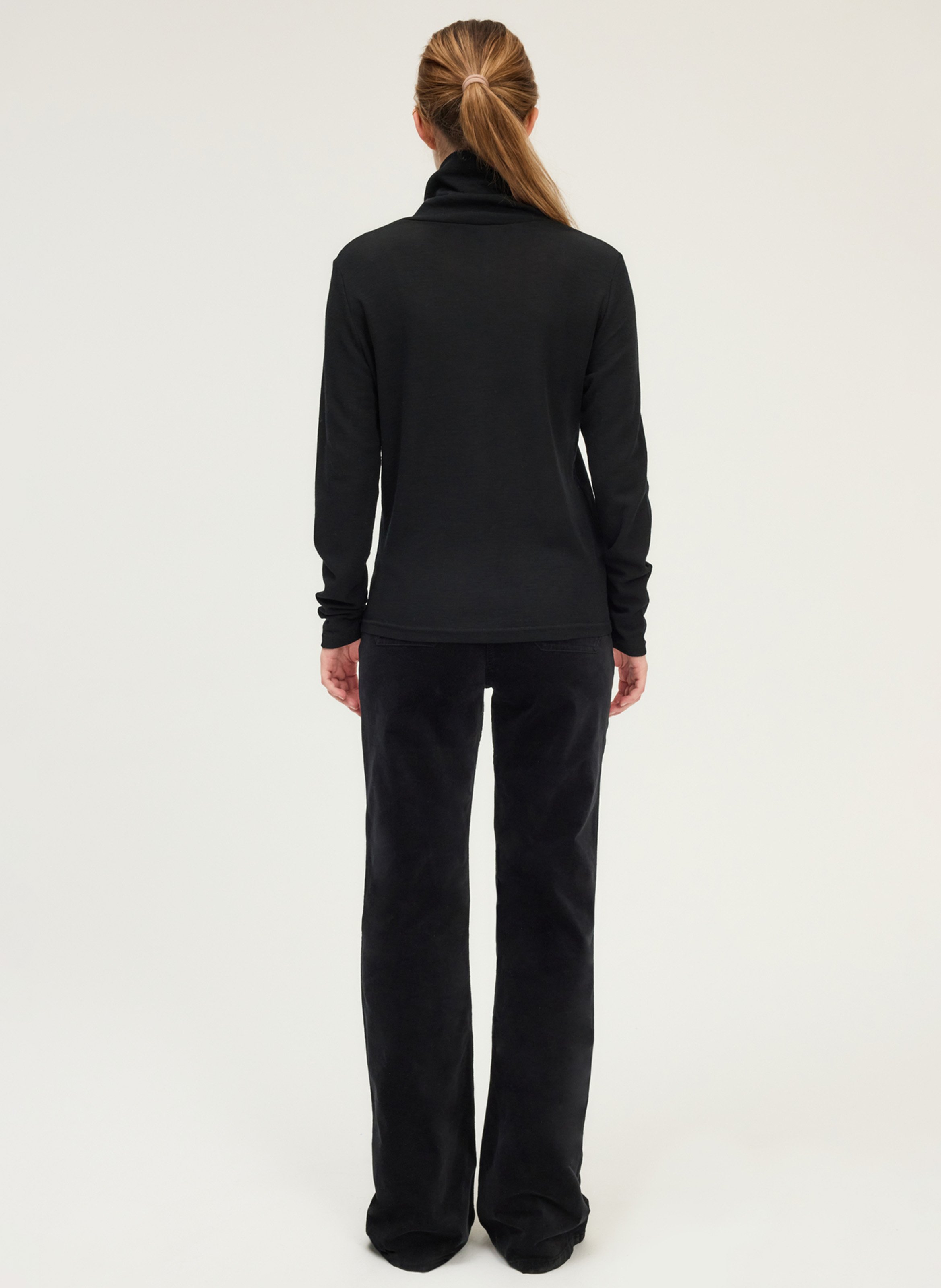 Col roulé droit en laine PABLO Noir