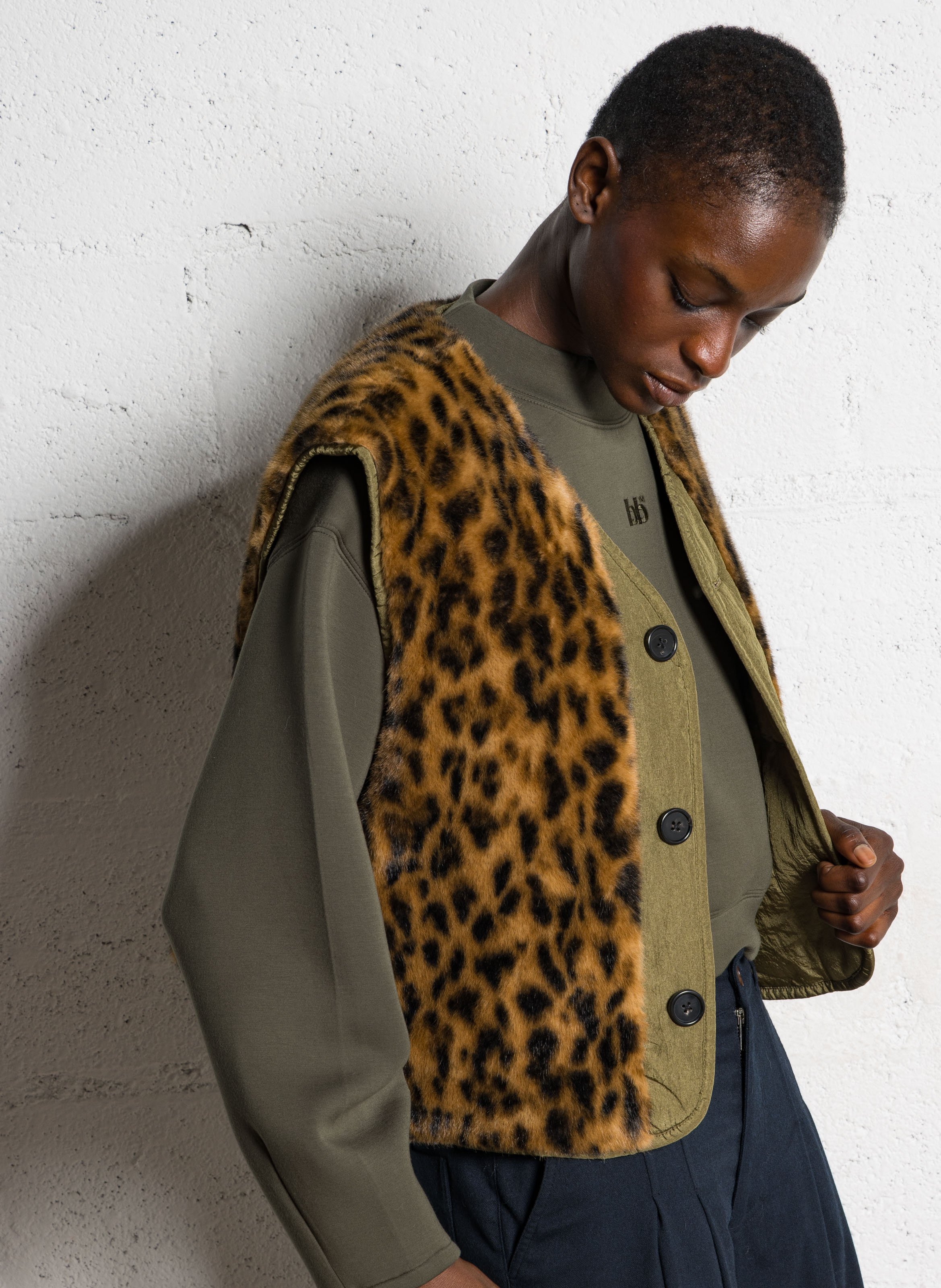 Gewatteerd jasje met ronde hals BELLEROSE Groen