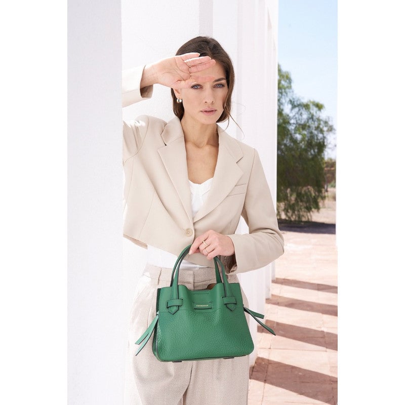 Handbag - cowhide leather POURCHET Green