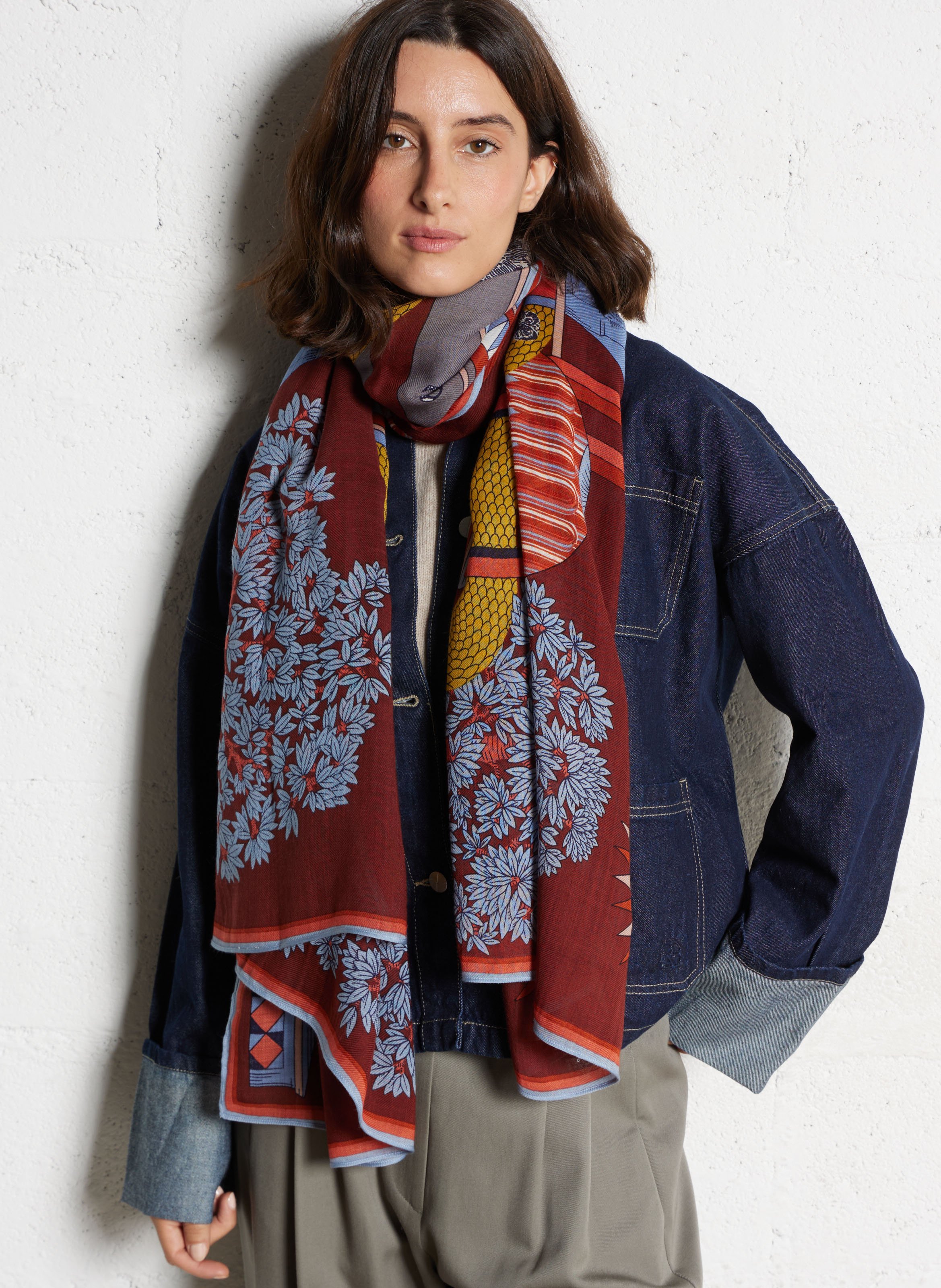 Etole rectangulaire imprimée en laine INOUI EDITIONS