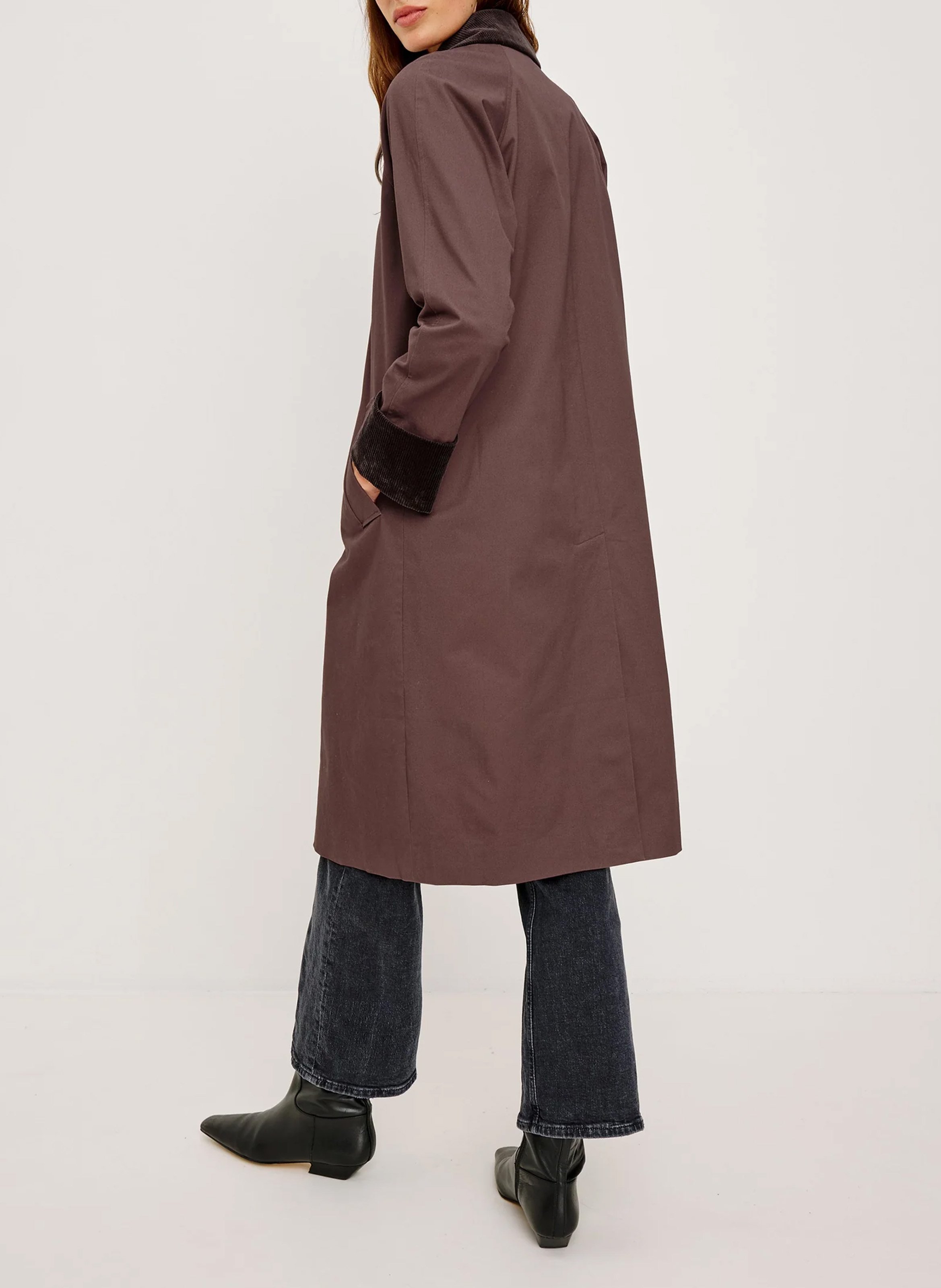 Manteau col classique en coton mélangé RAILS Marron