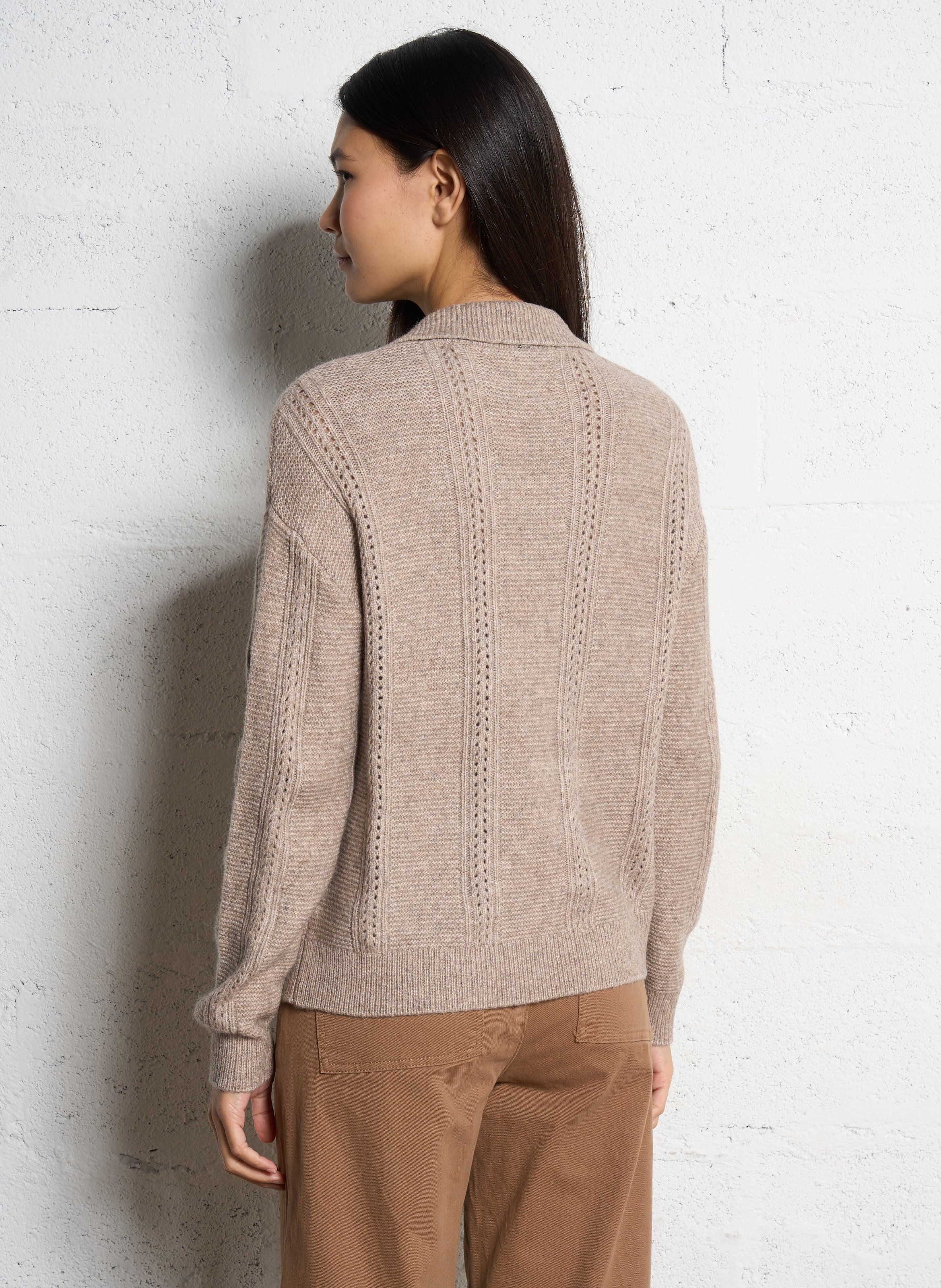 Pull oversize col V  SUD EXPRESS Marron