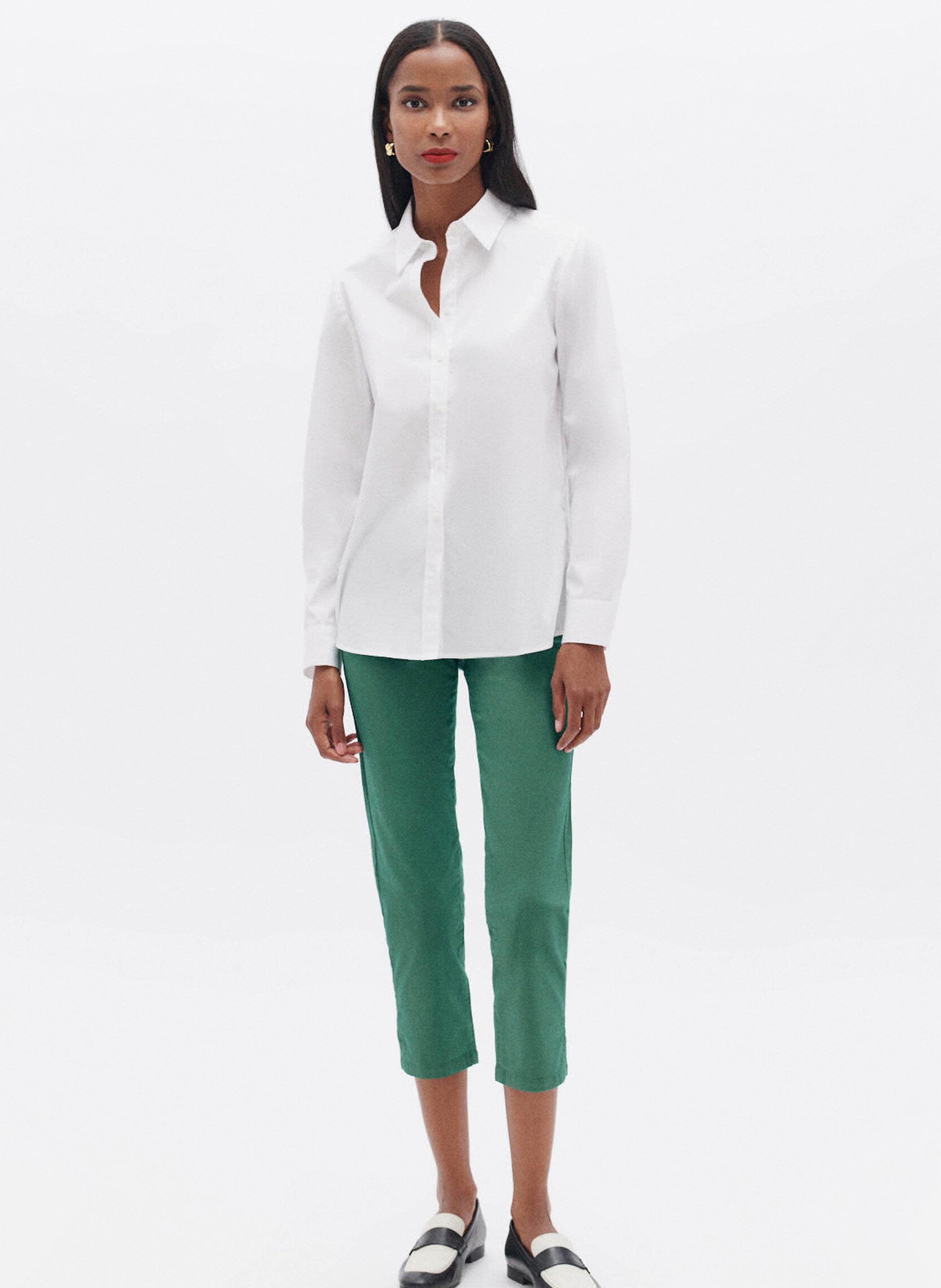 Fitted cotton shirt with classic collar CAROLL White