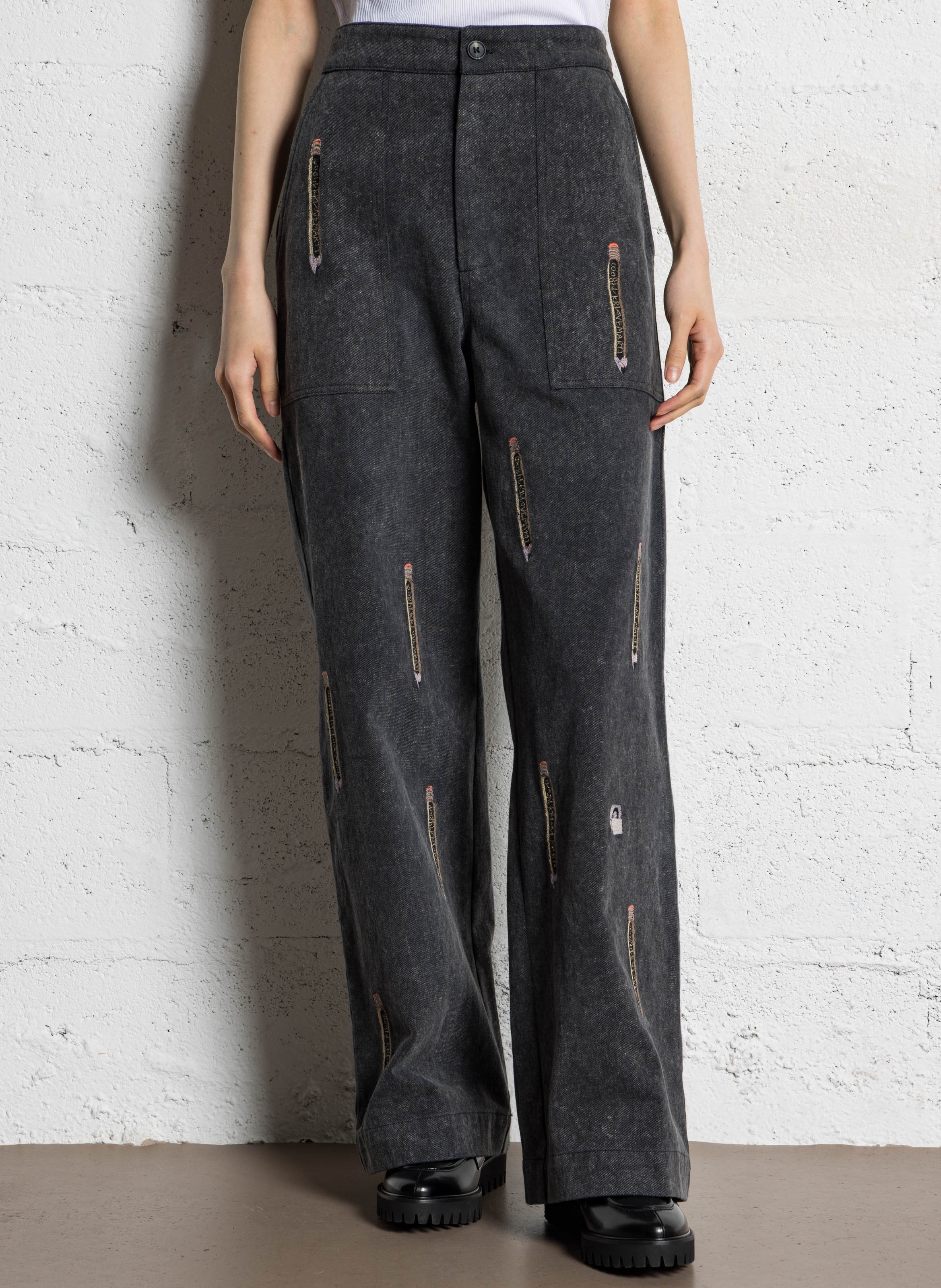 Jean large en coton STELLA NOVA Noir