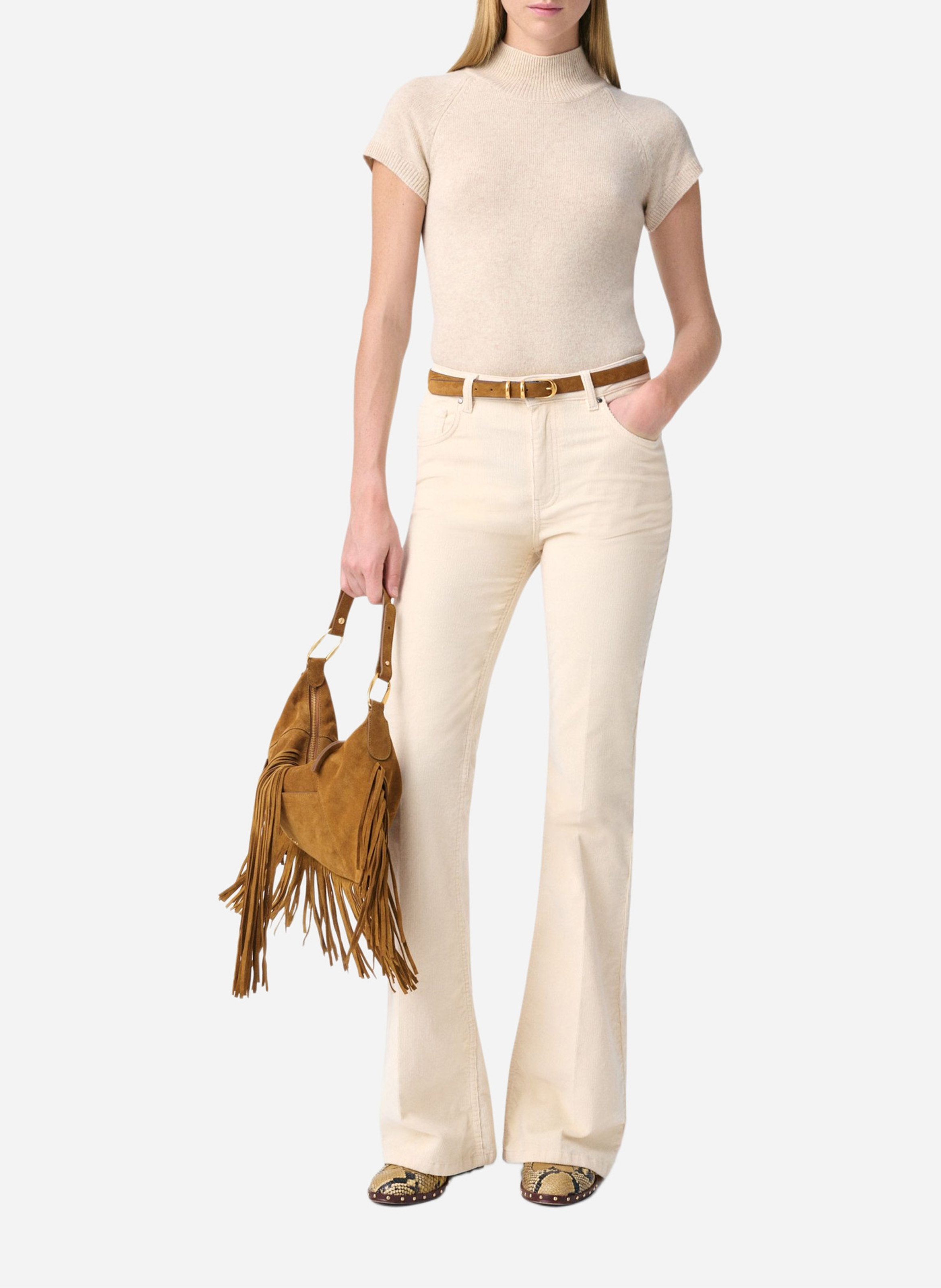 Flared cotton-blend jeans VANESSA BRUNO White