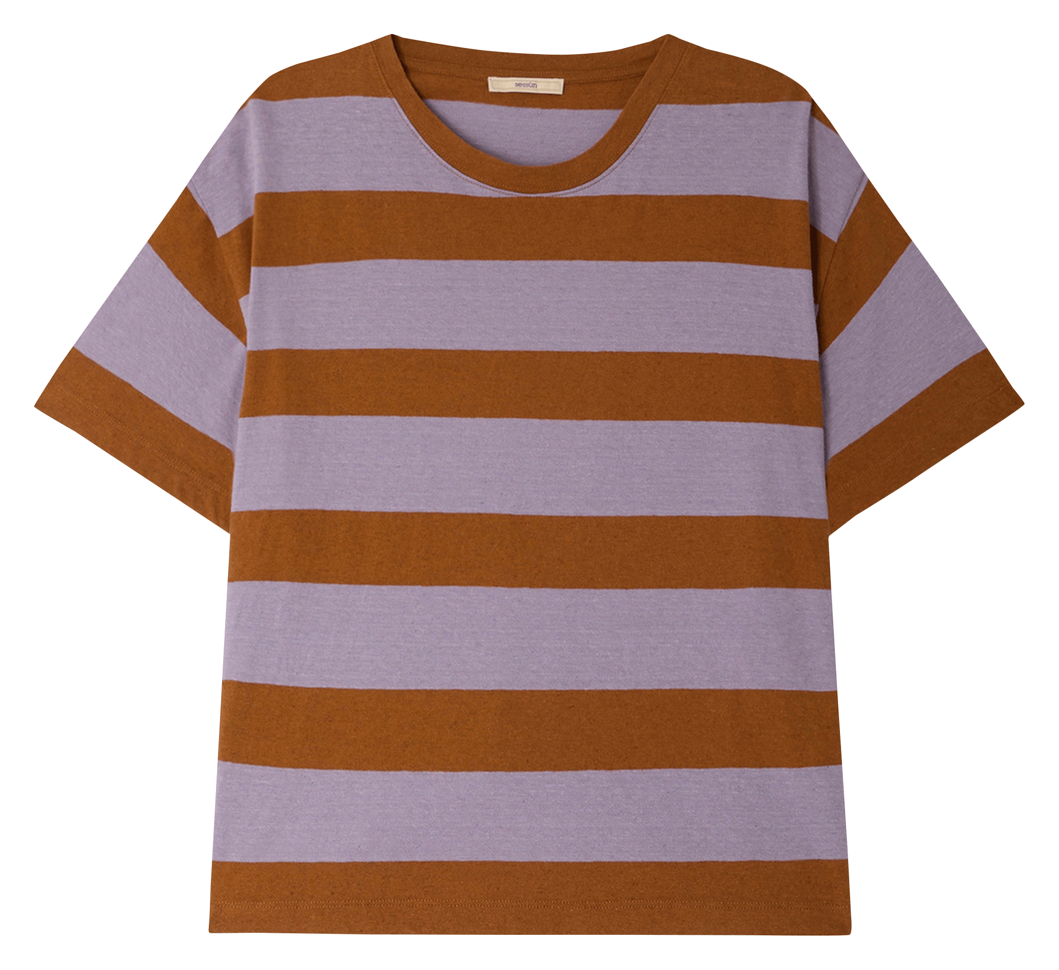 Loose-fit round-neck striped cotton-blend T-shirt SESSUN