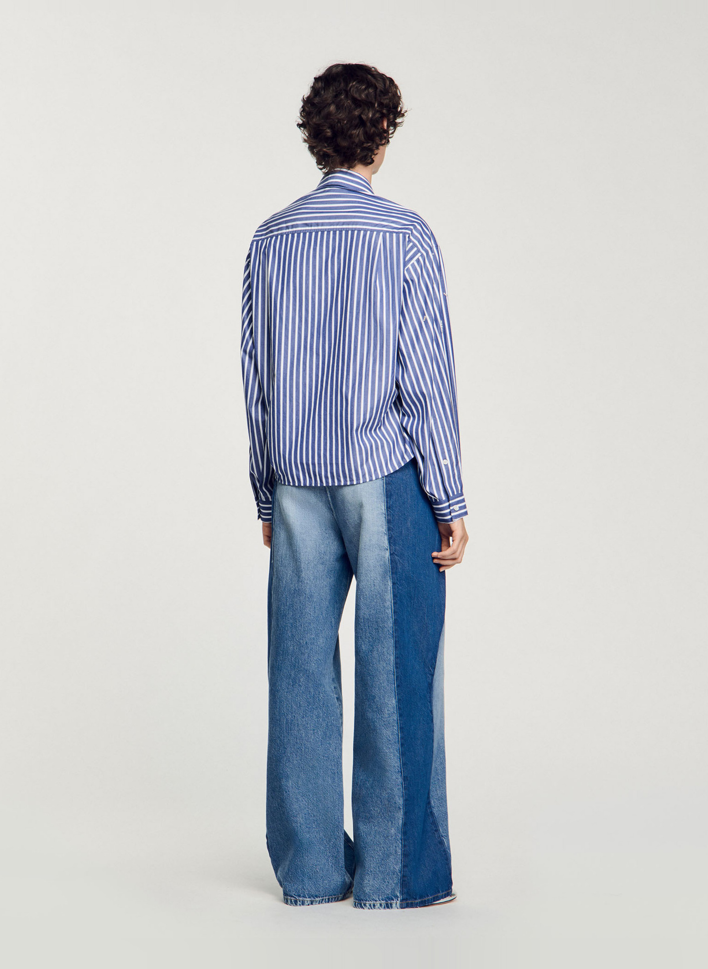 Cotton shirt with classic collar SANDRO Blue