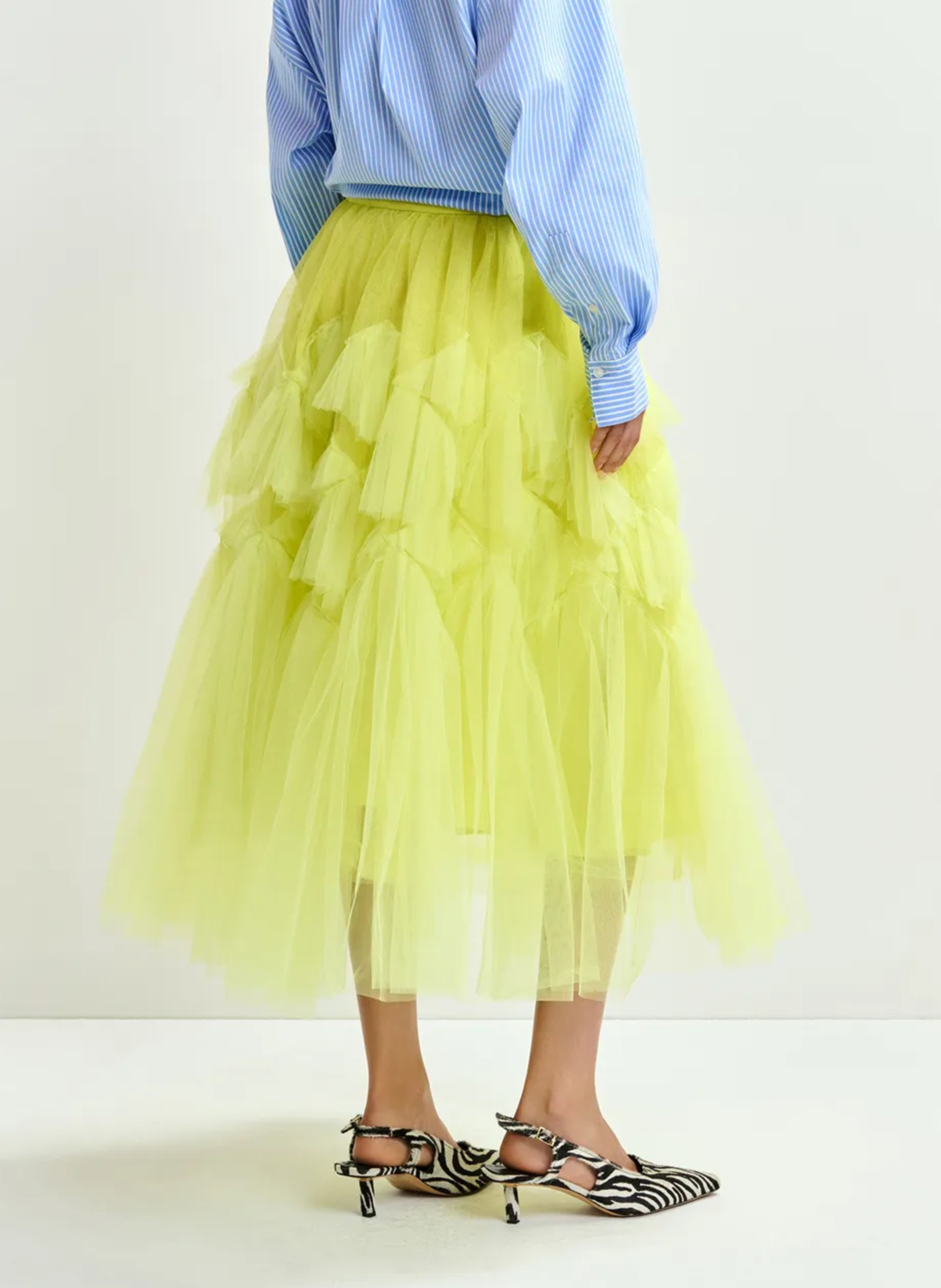 Long tulle skirt ESSENTIEL ANTWERP Yellow