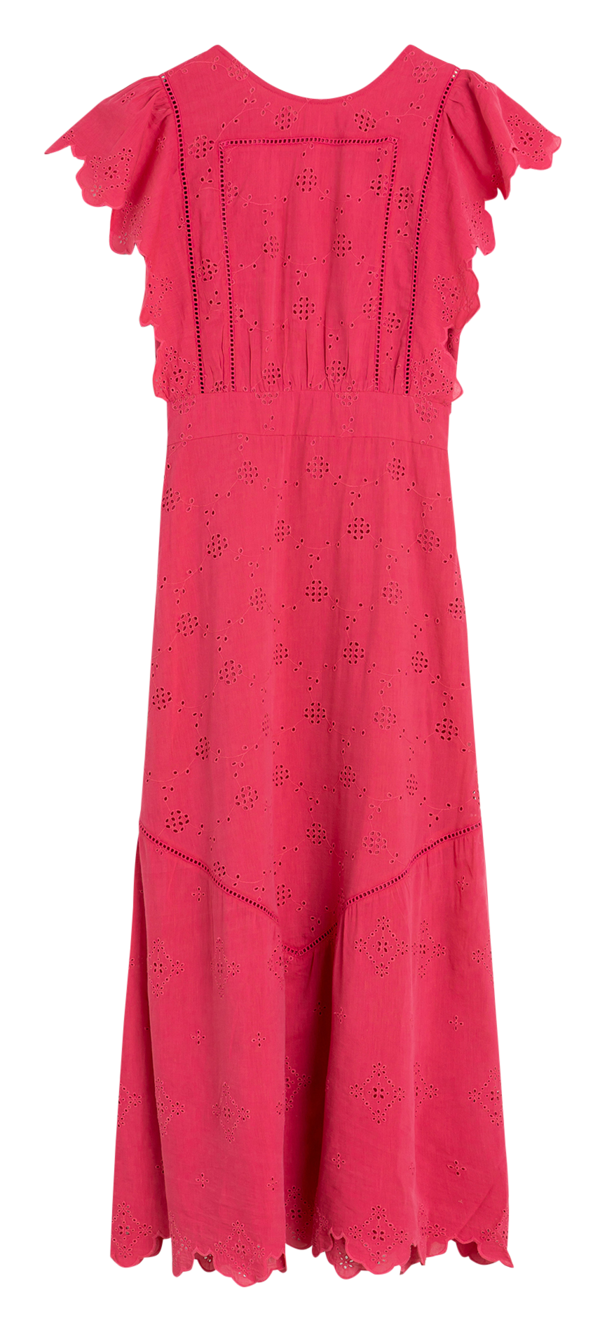 Robe longue brodée unie INDI & COLD Rose