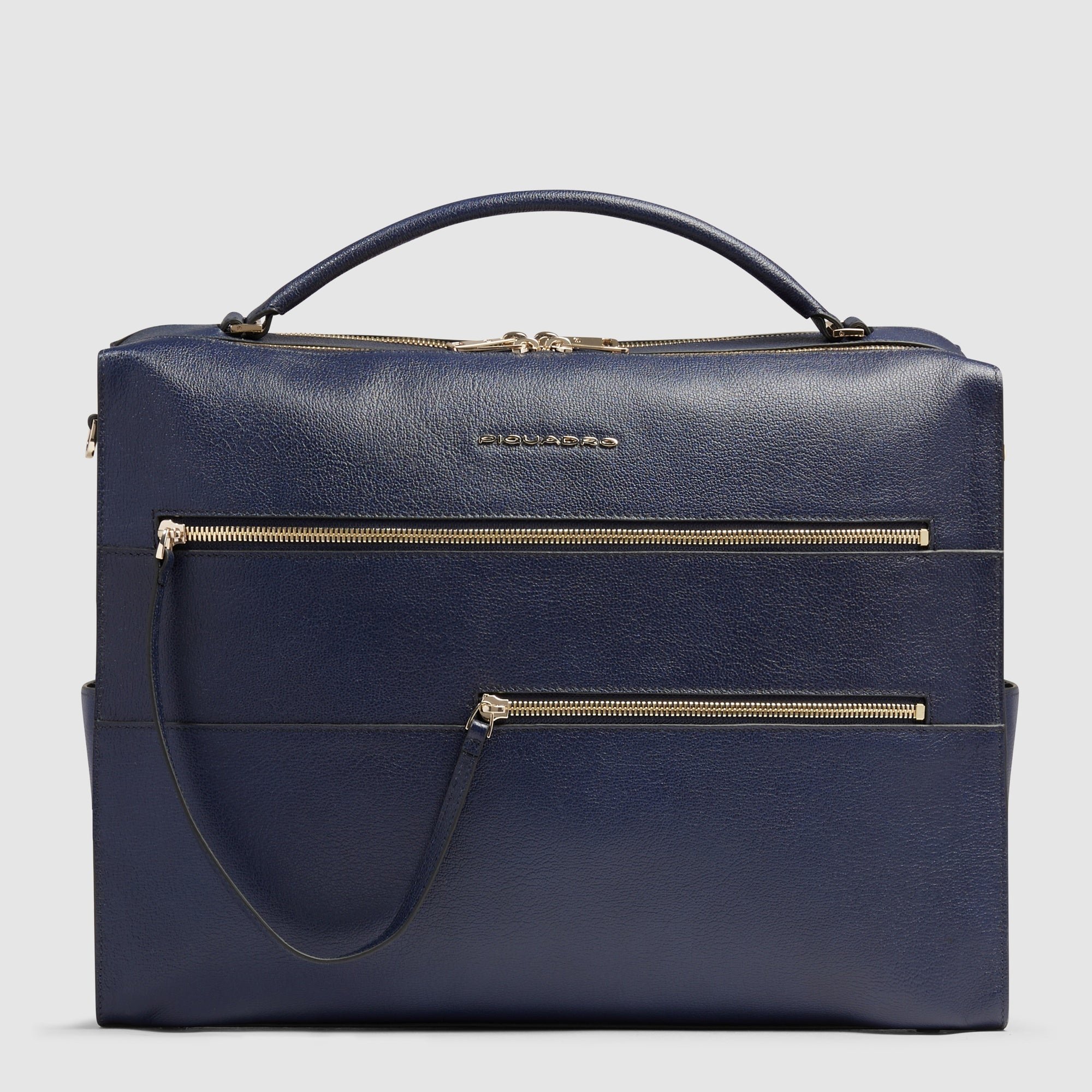 Women's laptop bag with iPad® compartment, shock protection, and RFID protection PIQUADRO Blue