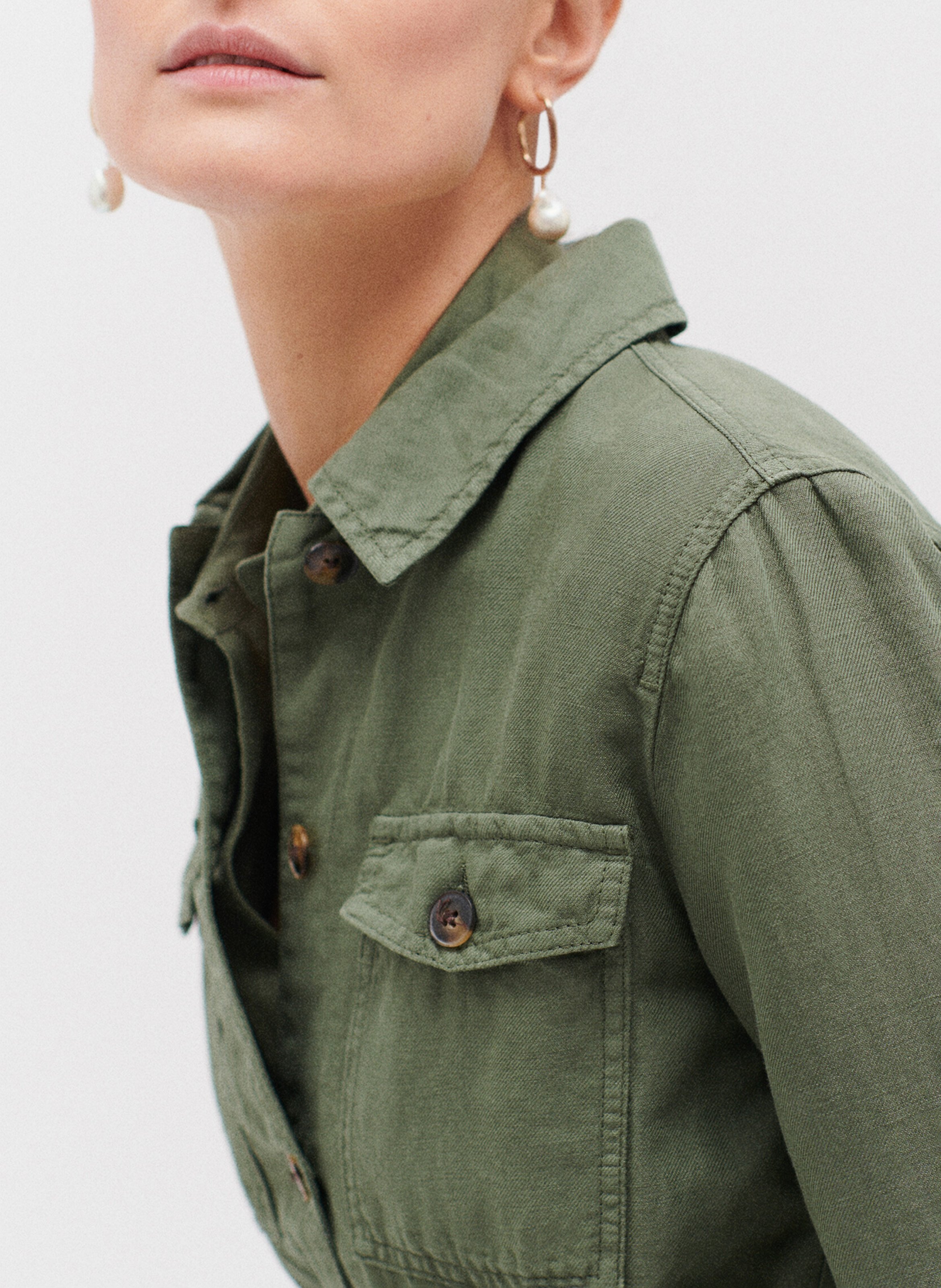 Safarijacke aus Baumwolle mit klassischem Kragen CAROLL Grun