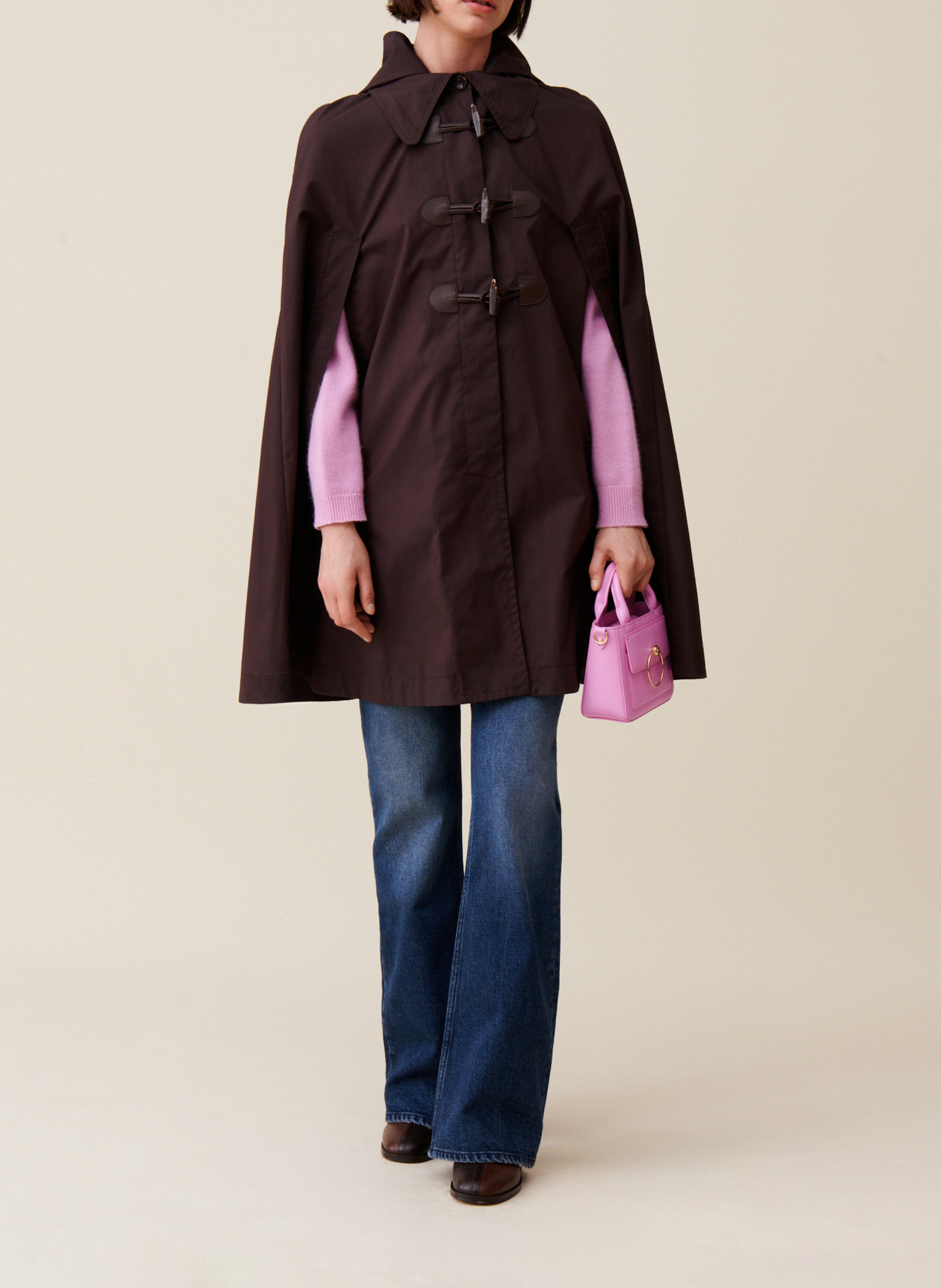 Abnehmbare Kapuzencape aus Baumwolle CLAUDIE PIERLOT Braun