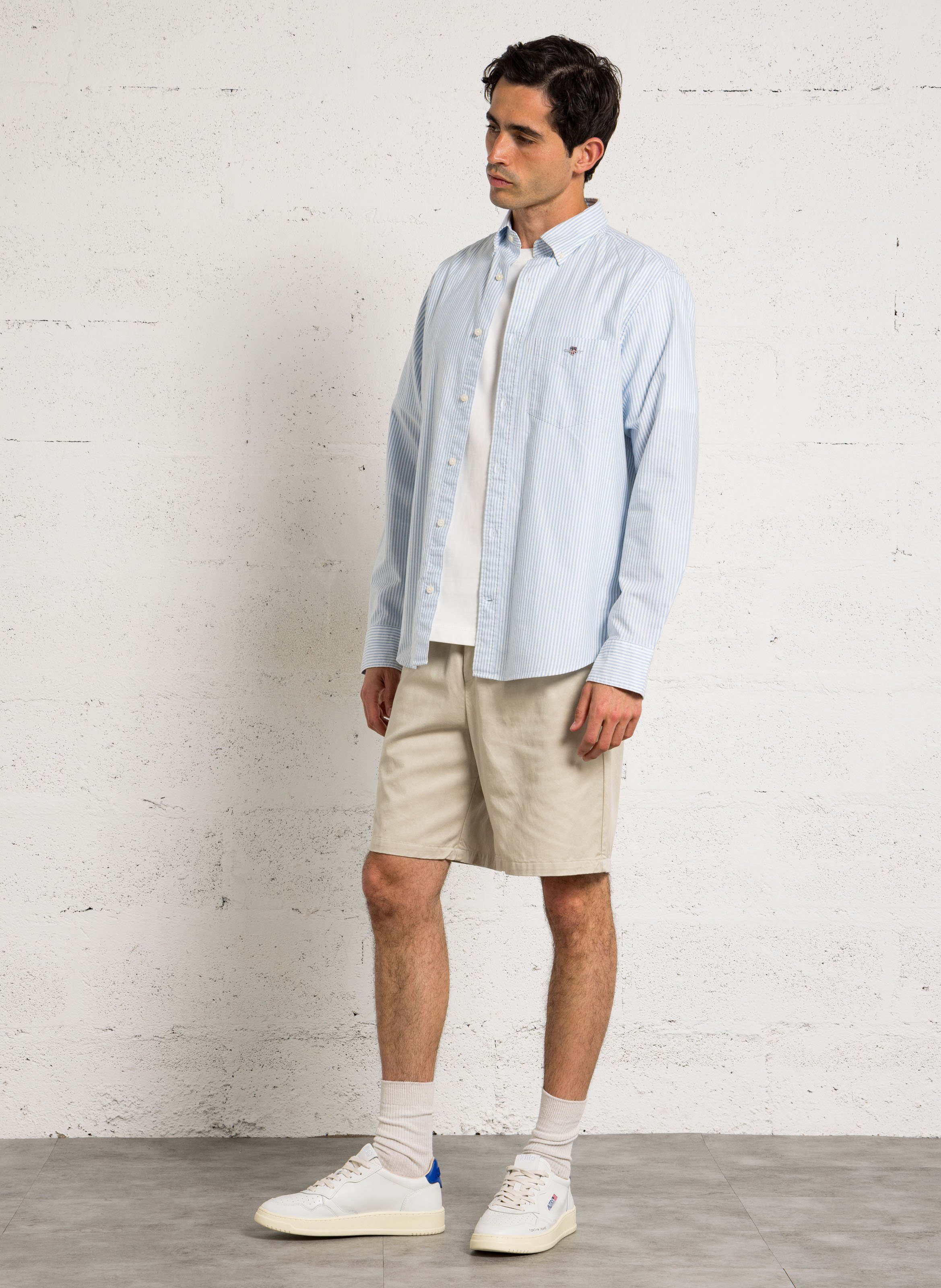 Regular-fit shirt with American collar striped in cotton GANT Blue
