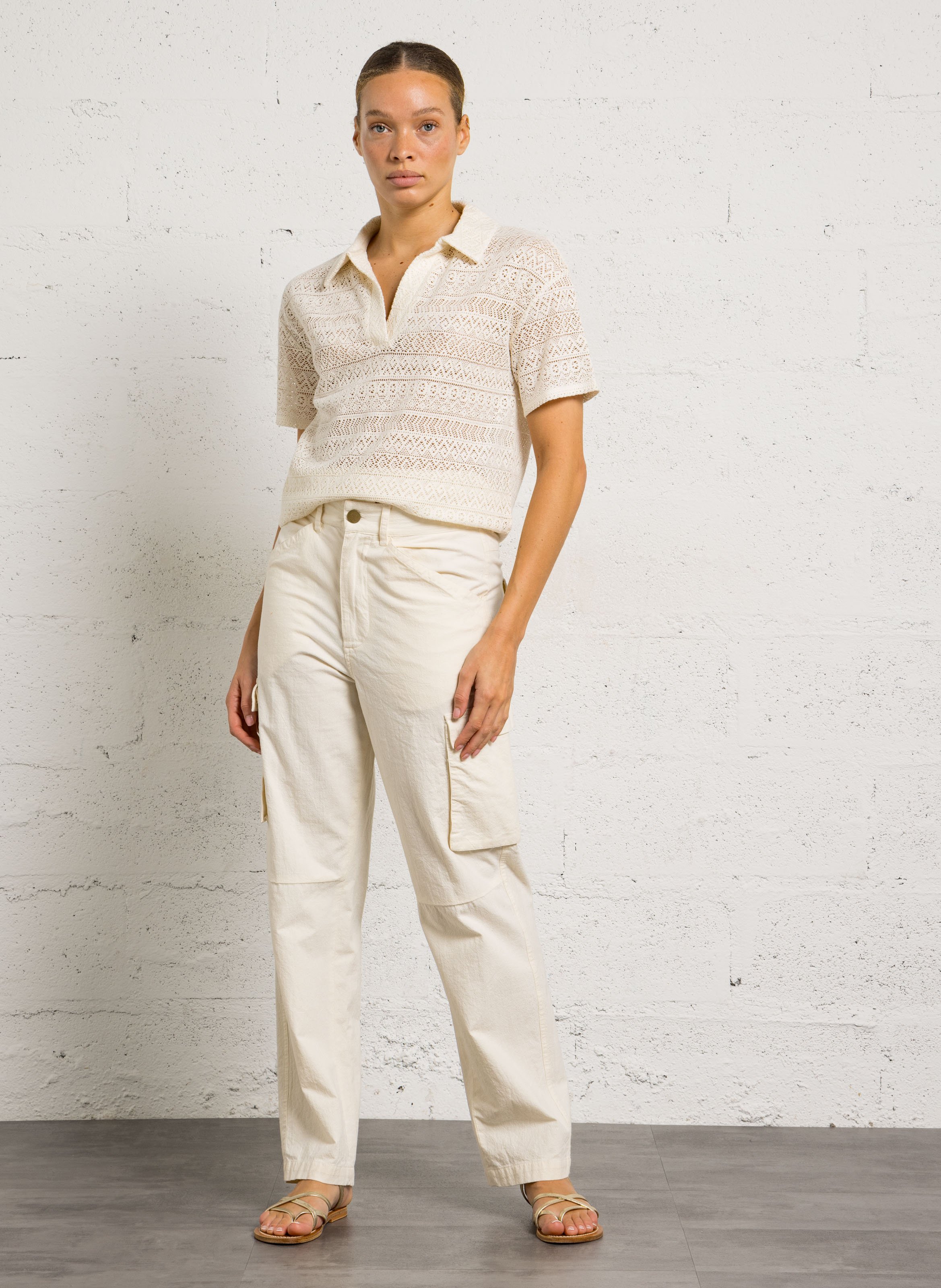 Shirt collar top SUD EXPRESS Beige