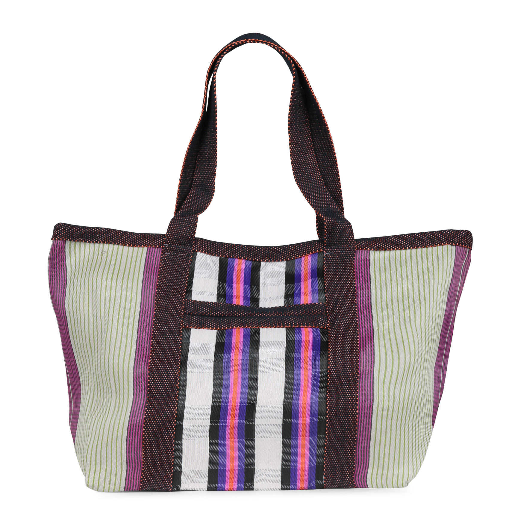 Sac de plage à rayures multicolores BABACHIC BAGS