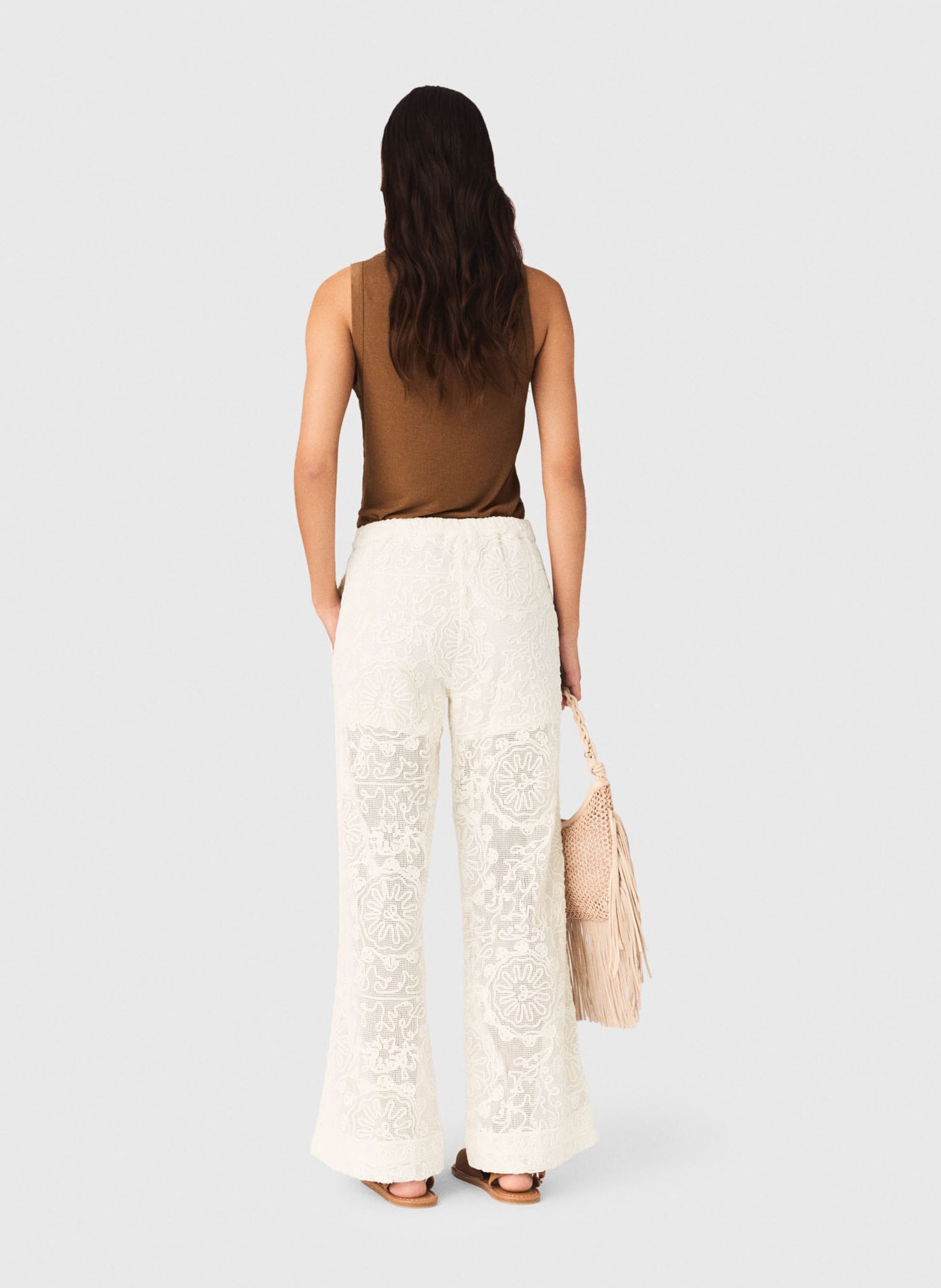 Flared embroidered pants MAJE Beige