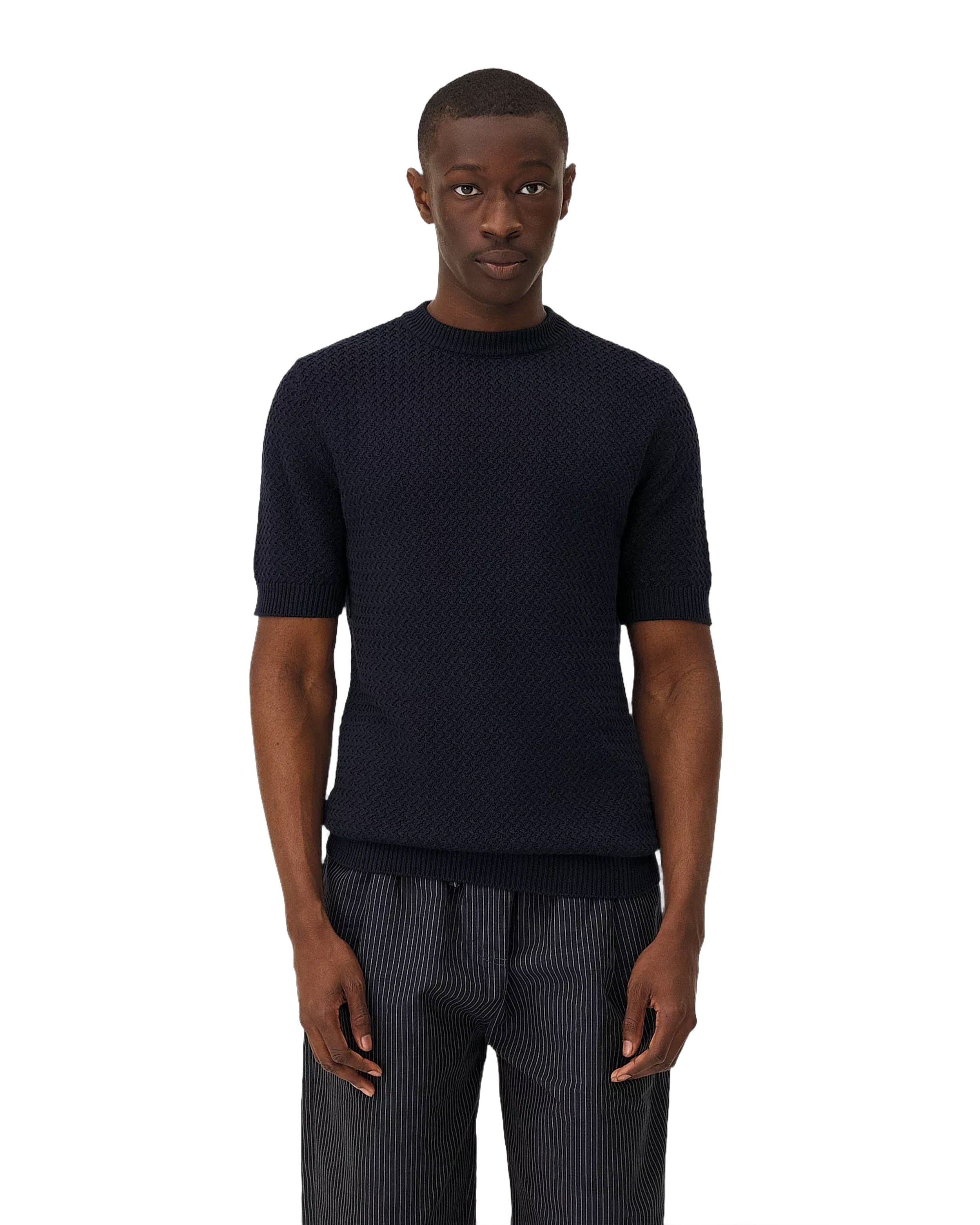 Short-sleeve knit MADERA NAVY Noyoco Blue