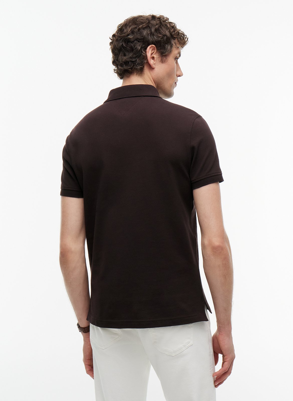 Regular-fit polo - biokatoenblend | Bruin TOMMY HILFIGER Heren