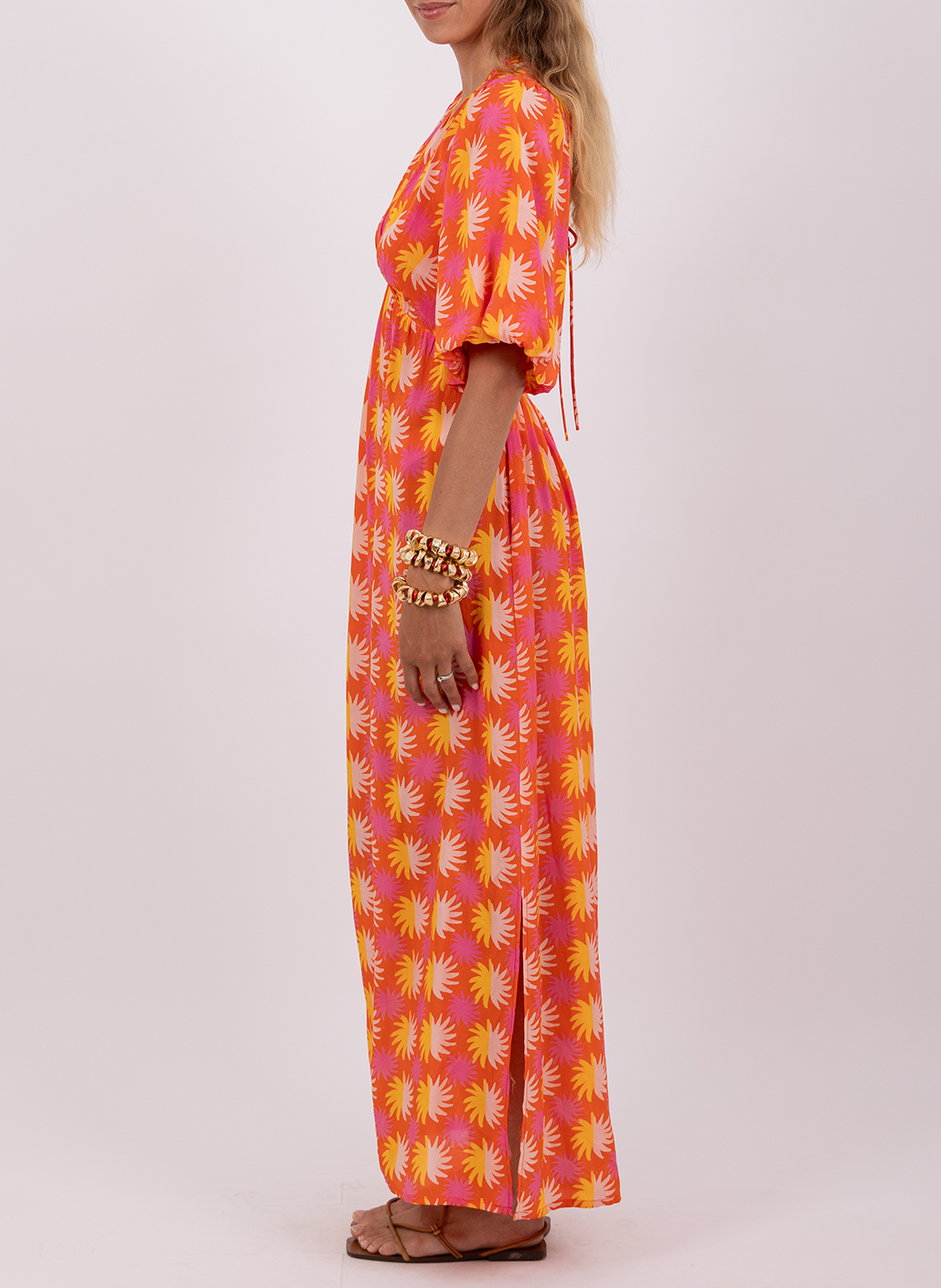 Robe longue droite col V SUNDRESS Orange