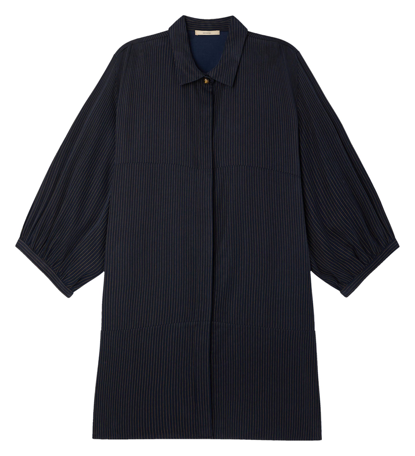 Short straight dress with classic striped collar SESSUN Blue